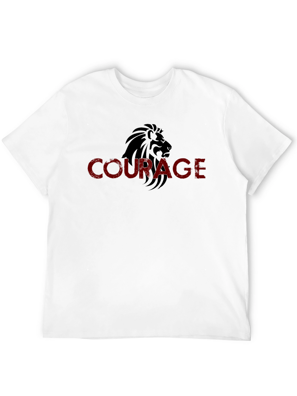 Courage Lion Graphic Black T-Shirt