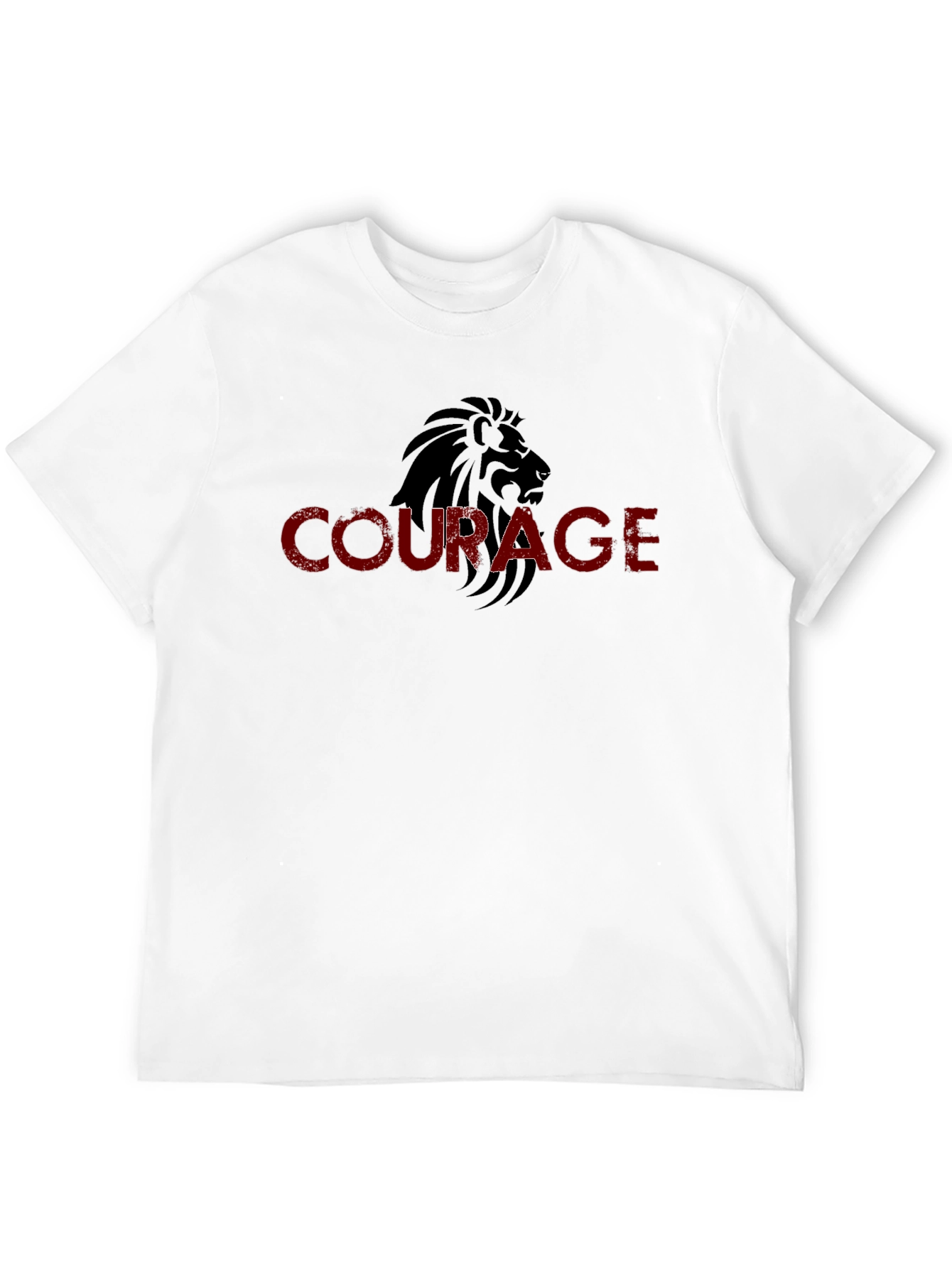 Courage Lion Graphic Black T-Shirt