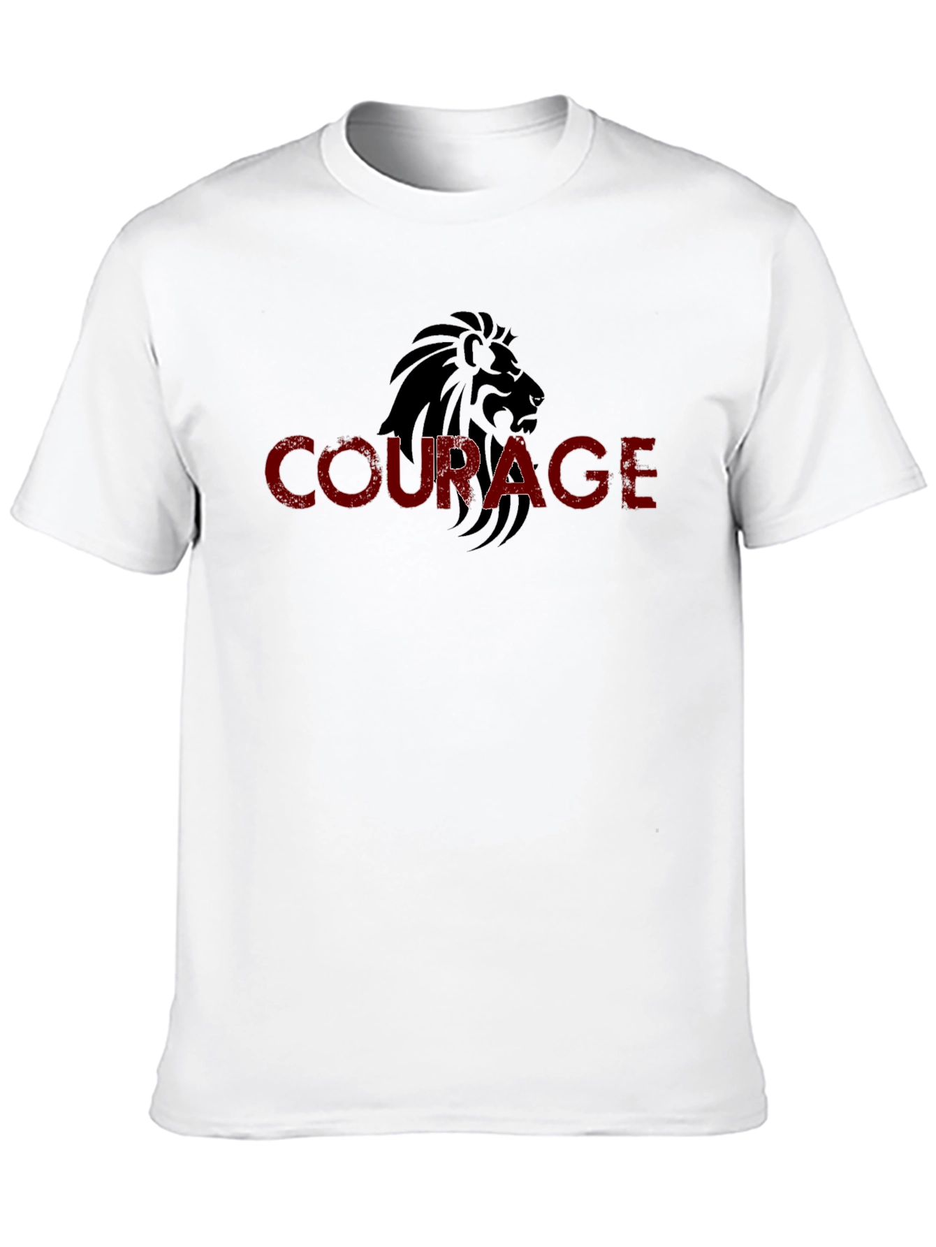 Courage Lion Graphic Black T-Shirt