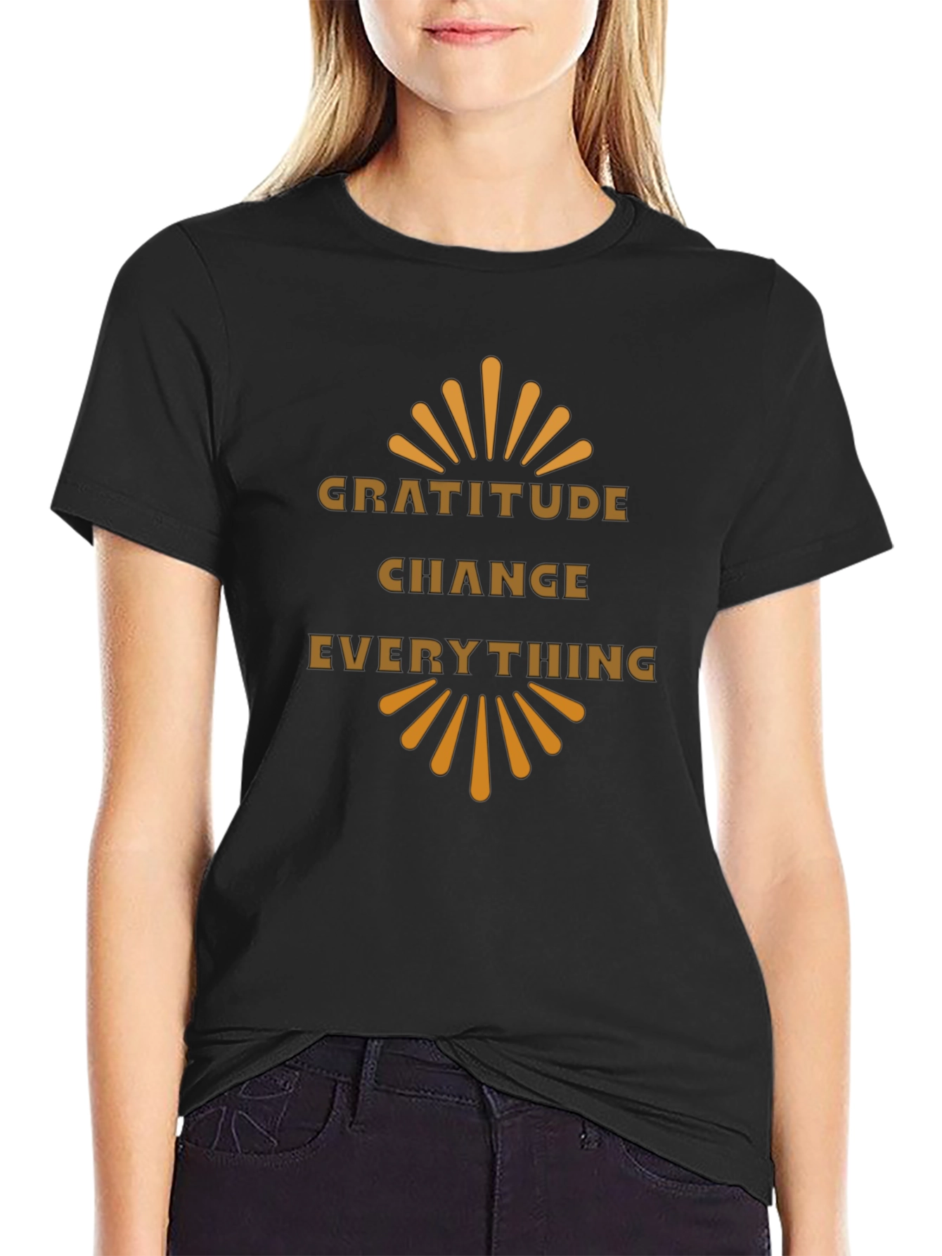 Gratitude Changes Everything Black Graphic Tee