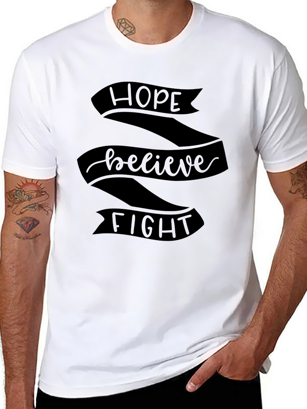 Hope Believe Fight Graphic T-Shirt