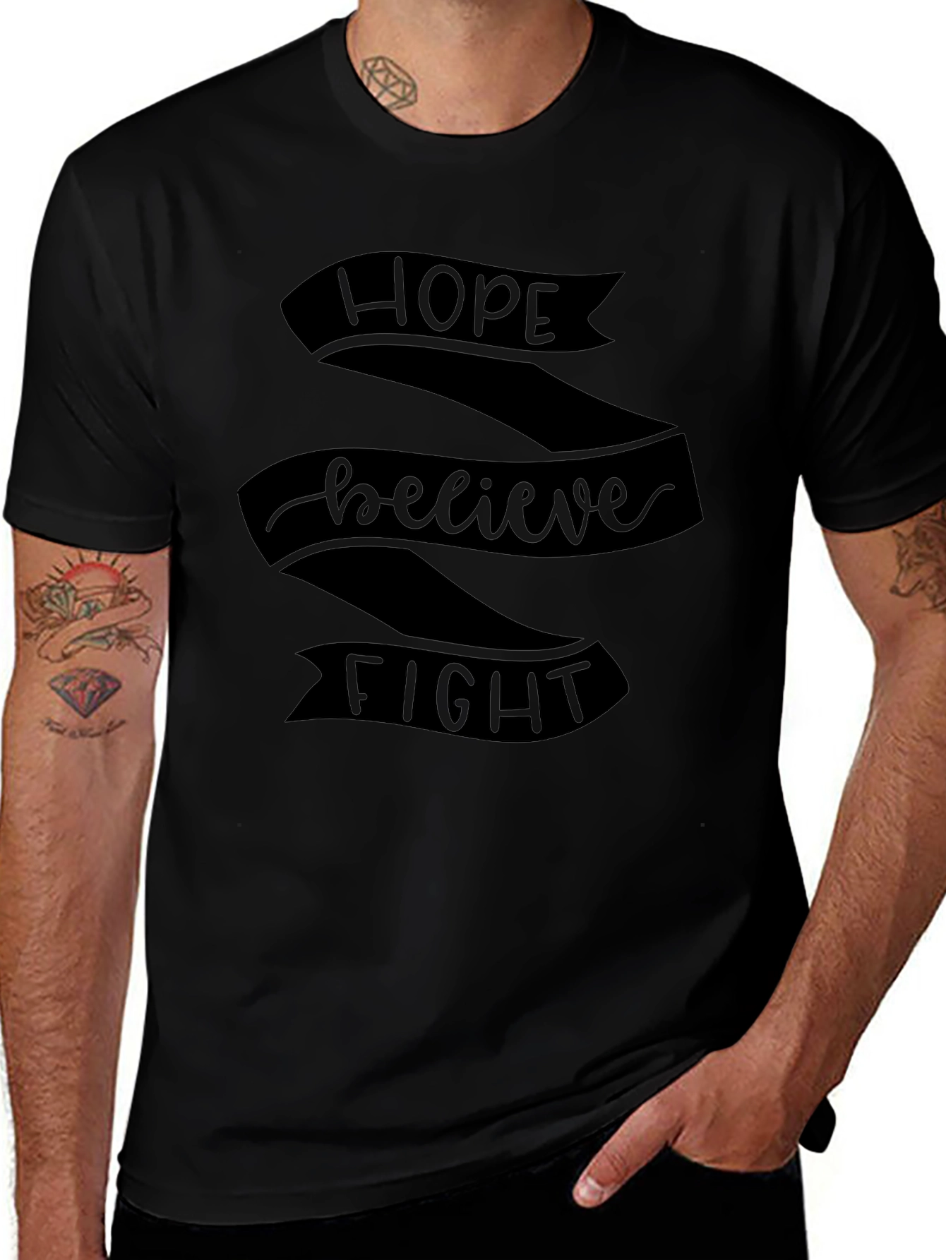 Hope Believe Fight Graphic T-Shirt