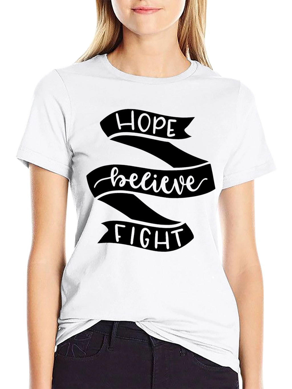 Hope Believe Fight Graphic T-Shirt