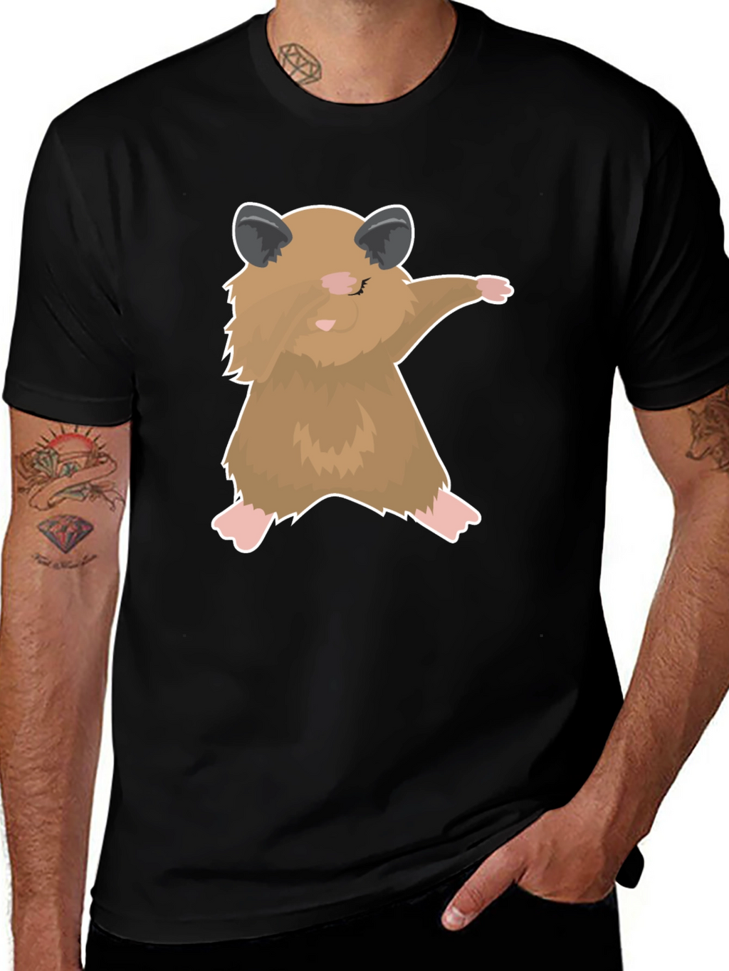Dabbing Hamster Graphic T-Shirt