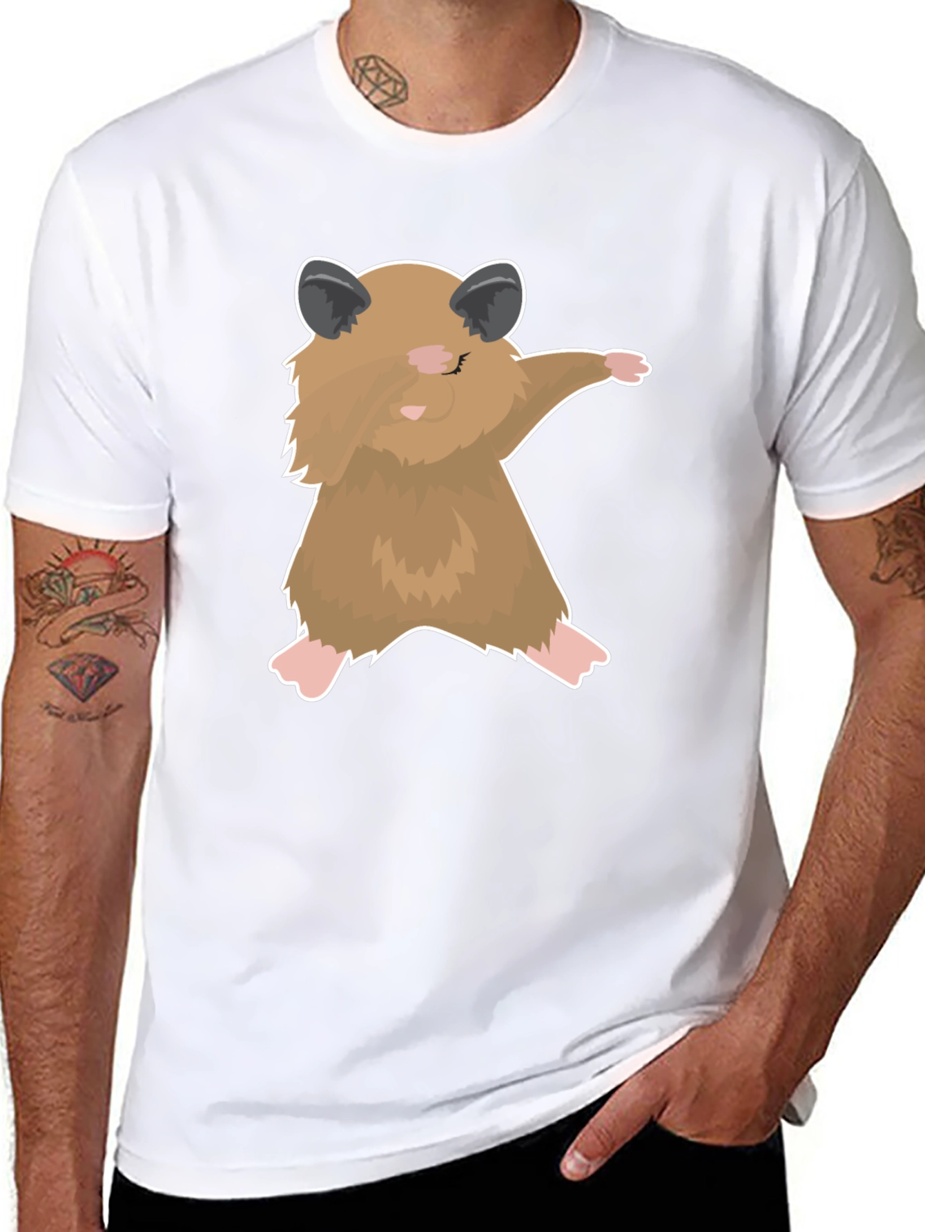 Dabbing Hamster Graphic T-Shirt