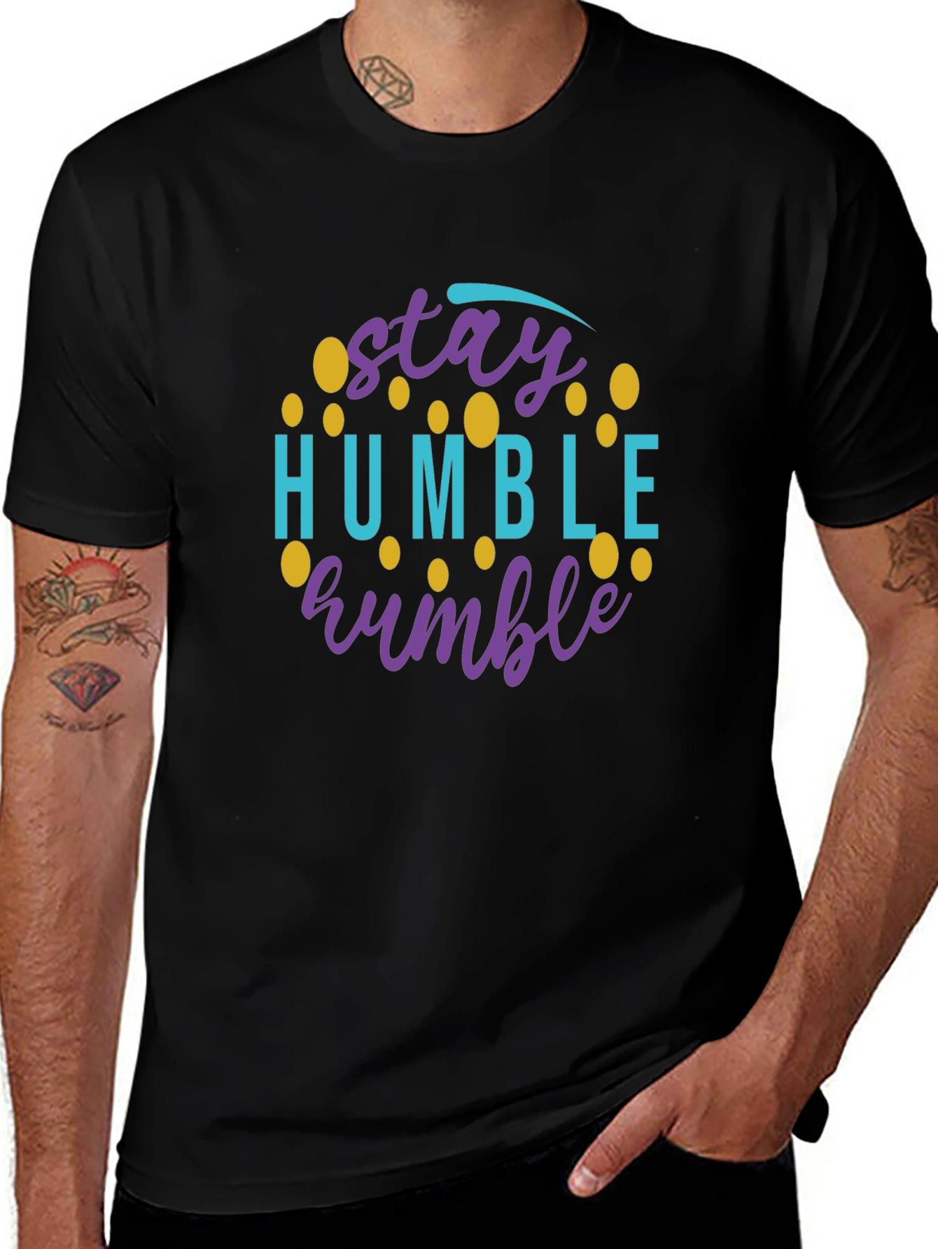 Stay Humble Graphic Tee - Black Casual Shirt