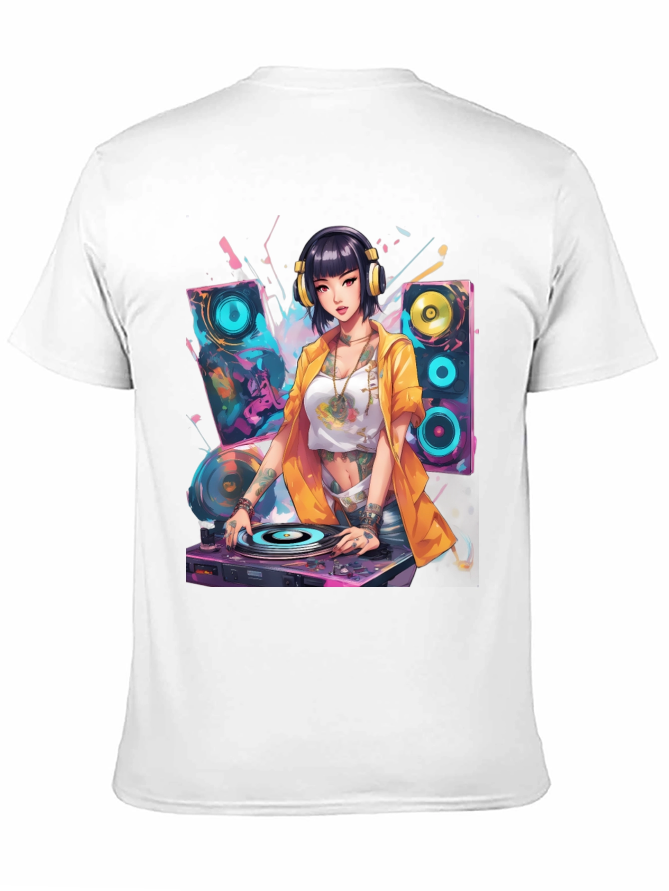 DJ Anime Girl Graphic T-Shirt