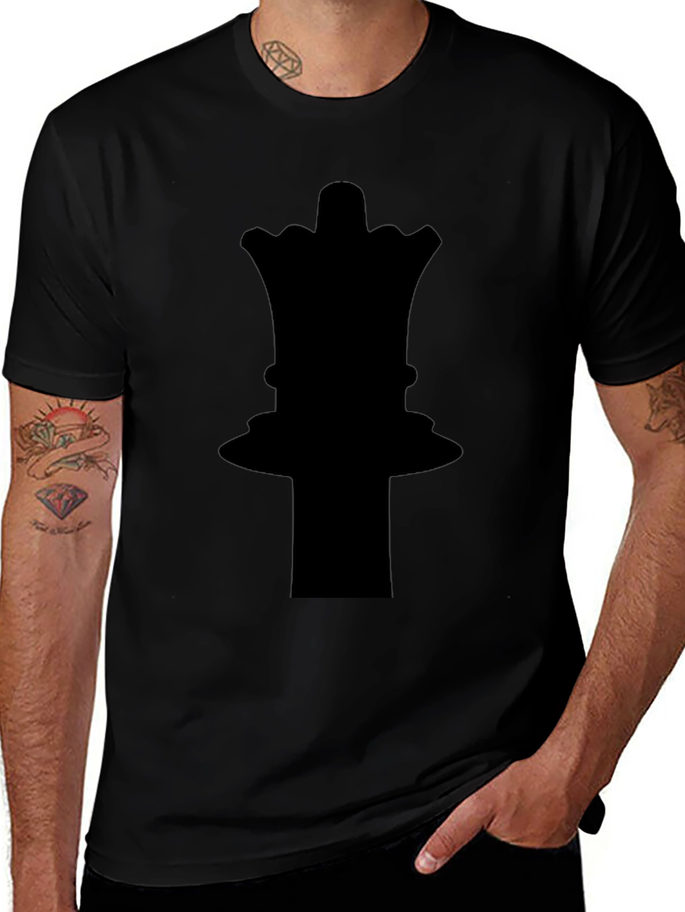Chess Queen Graphic Tee - Black Cotton T-Shirt