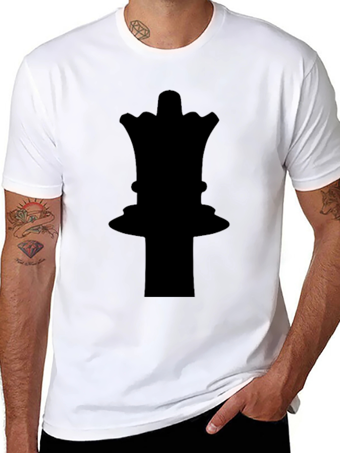 Chess Queen Graphic Tee - Black Cotton T-Shirt