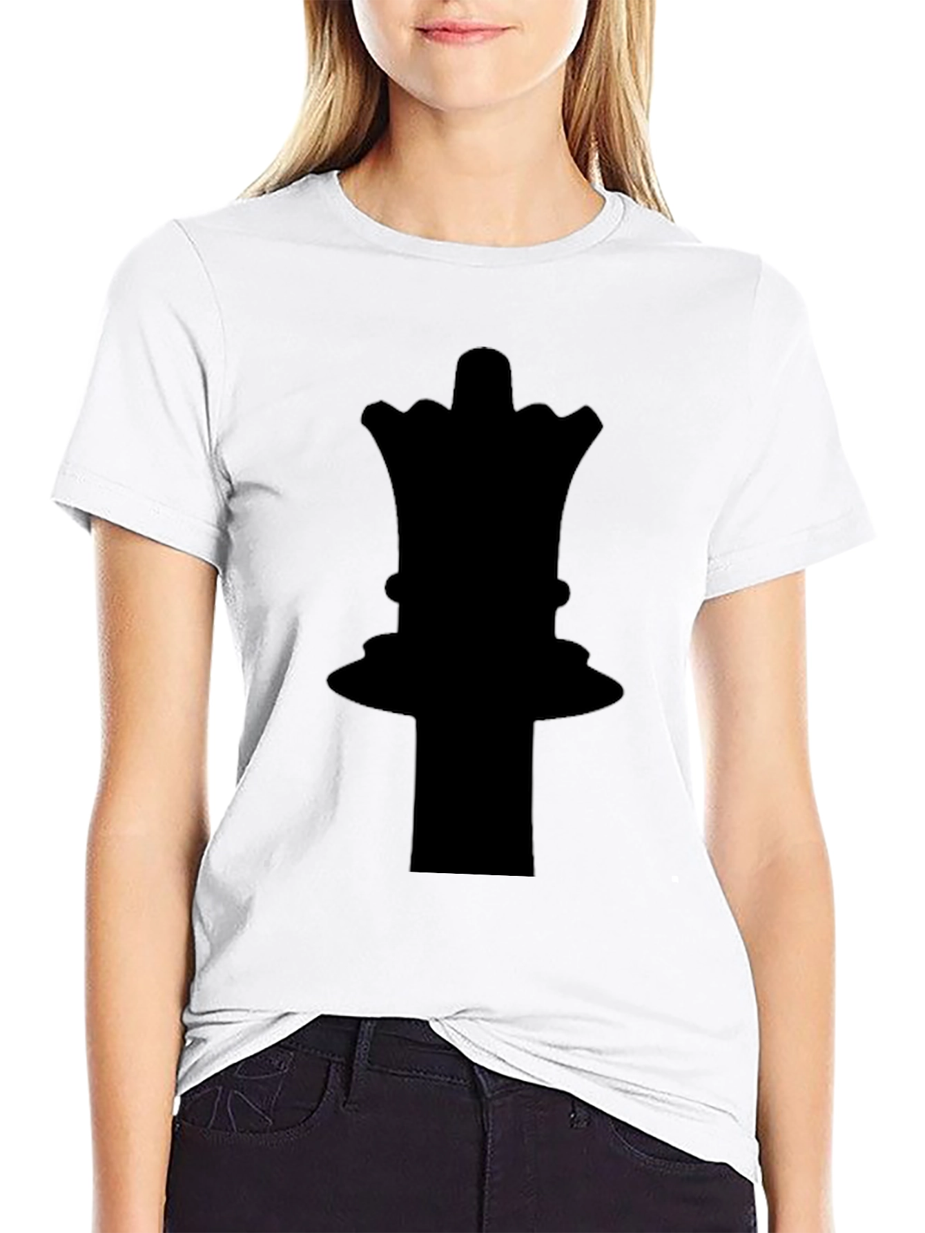 Chess Queen Graphic Tee - Black Cotton T-Shirt