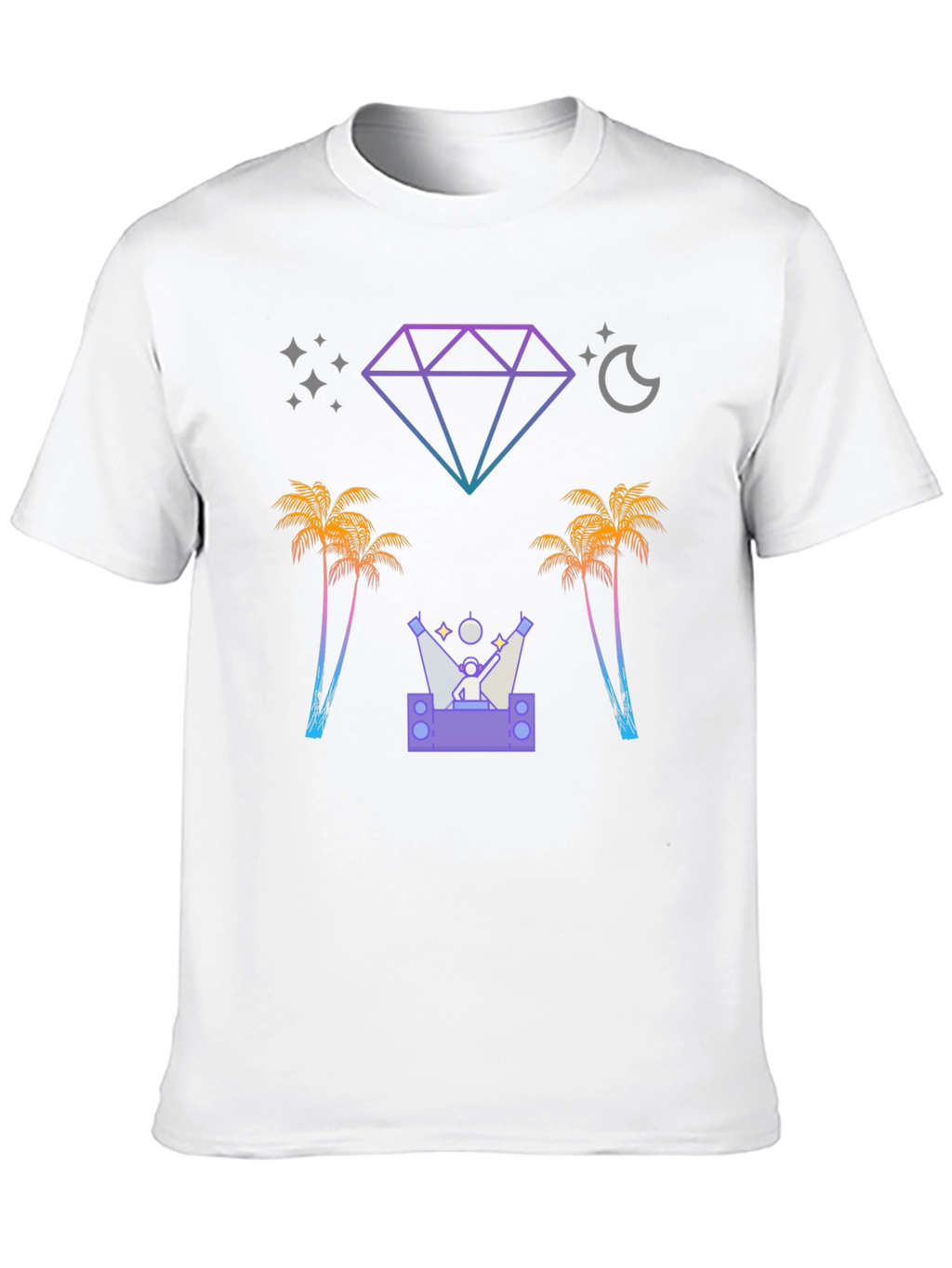 Retro Miami Nightlife Black Graphic Tee