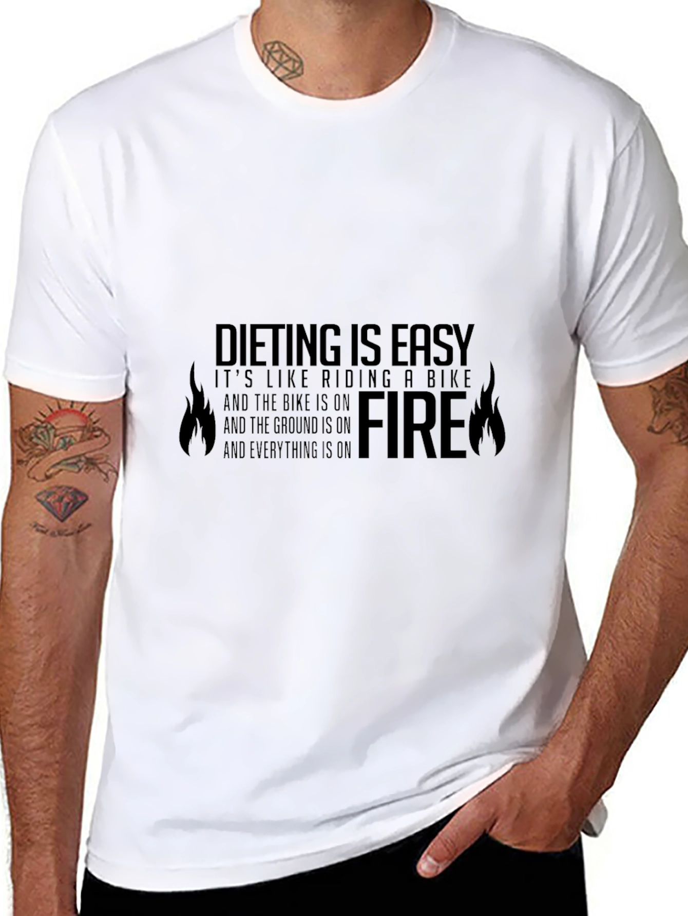 Dieting Is Easy Funny Graphic T-Shirt