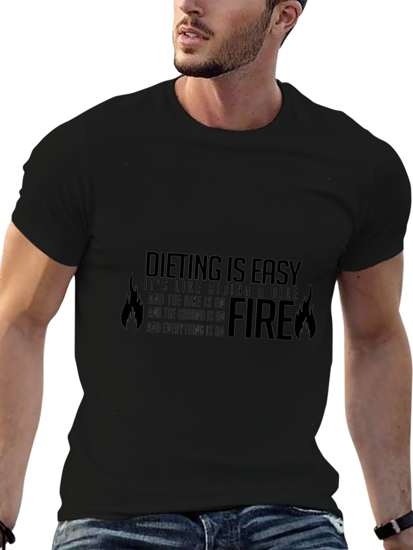 Dieting Is Easy Funny Graphic T-Shirt