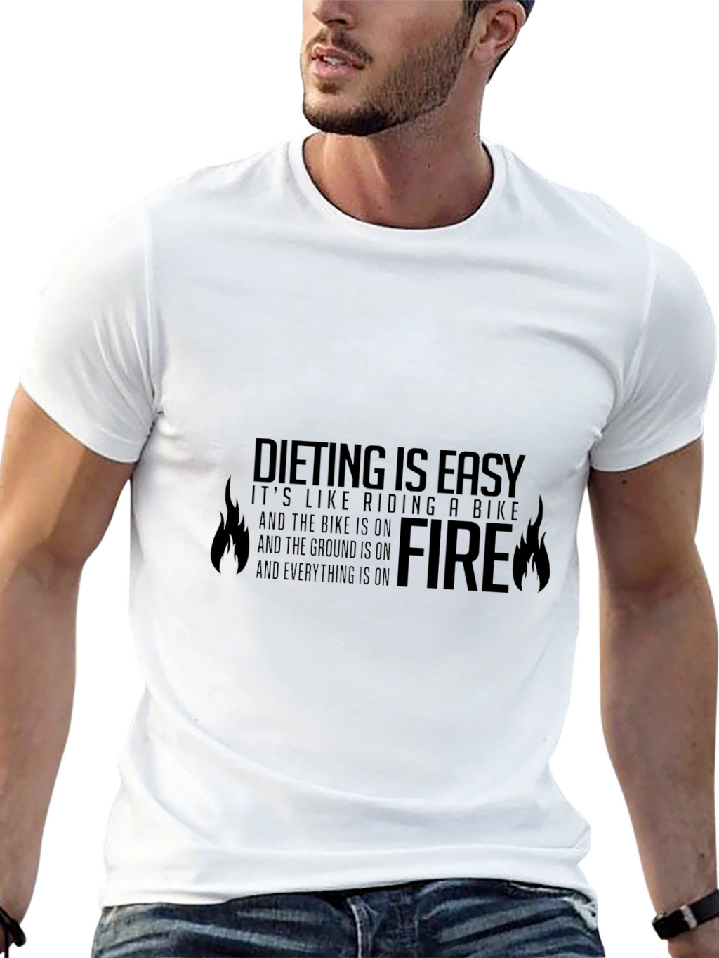 Dieting Is Easy Funny Graphic T-Shirt