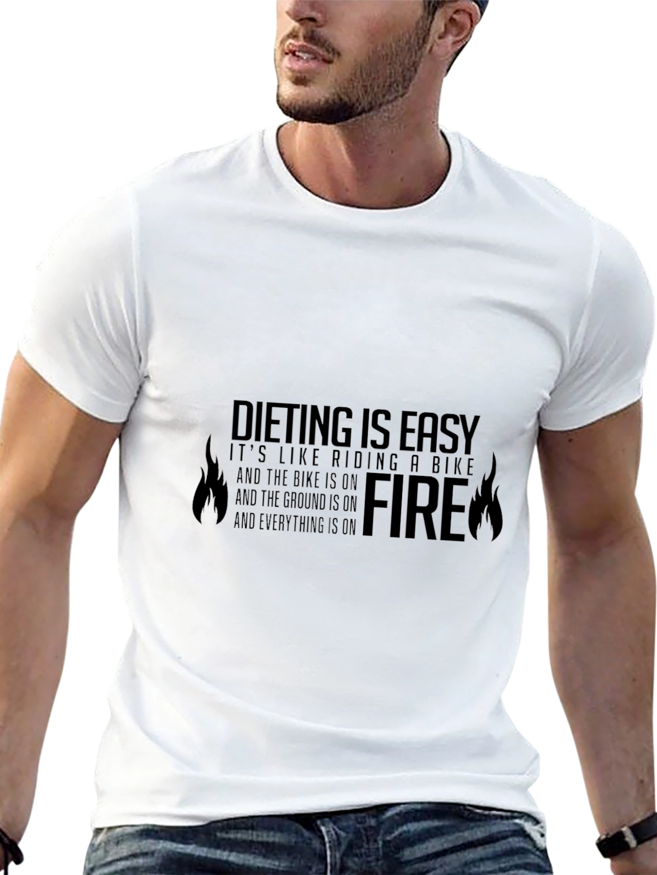 Dieting Is Easy Funny Graphic T-Shirt
