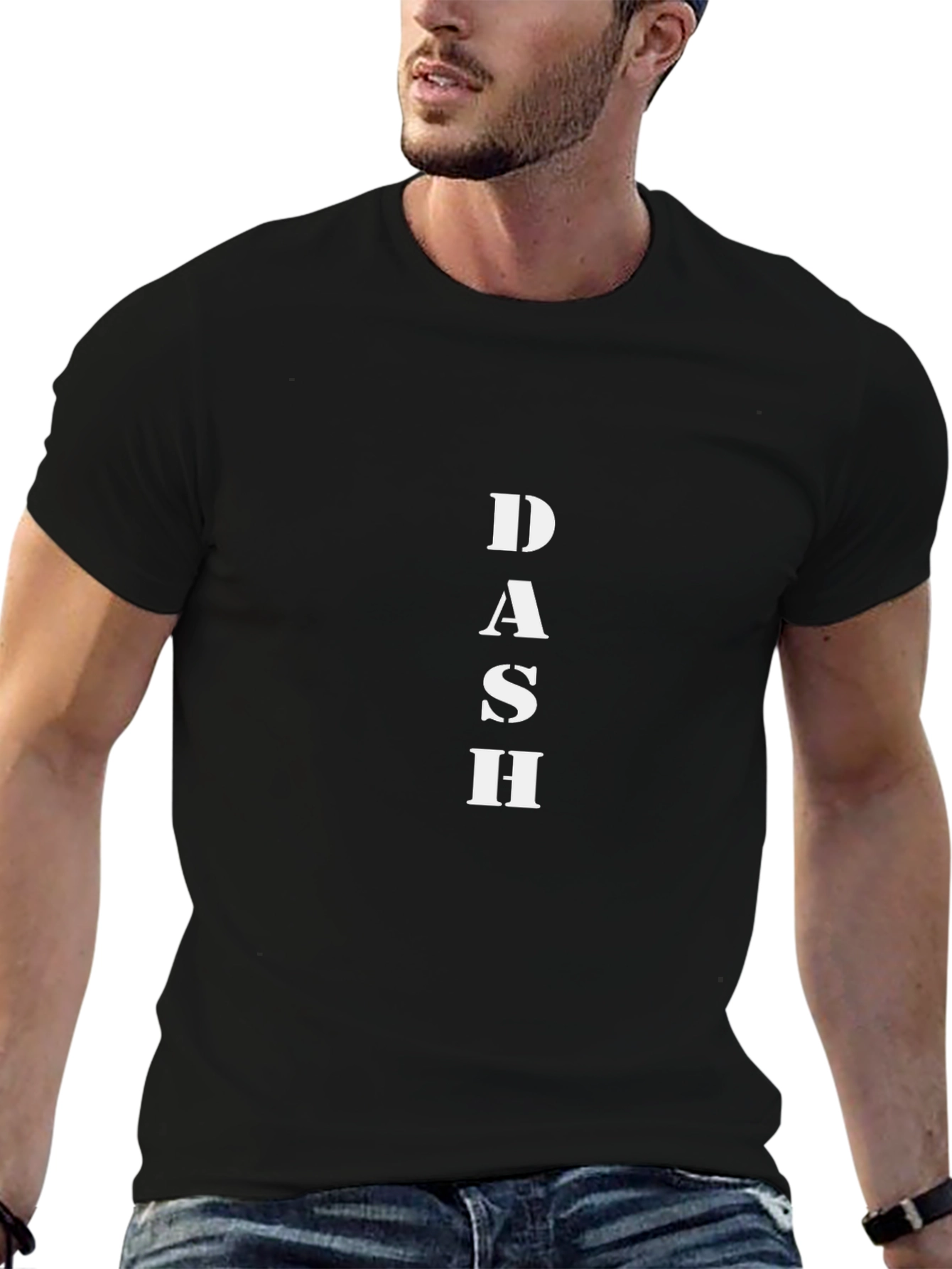 DASH Graphic Tee - Black Cotton Blend T-Shirt