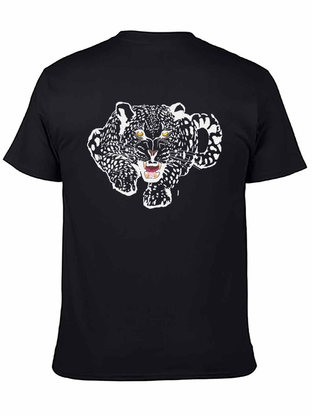 Black T-Shirt with Jaguar Graphic Print