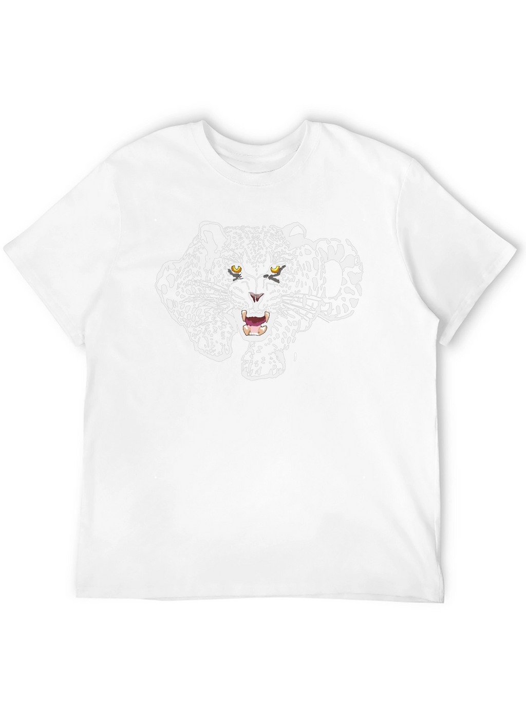 Black T-Shirt with Jaguar Graphic Print