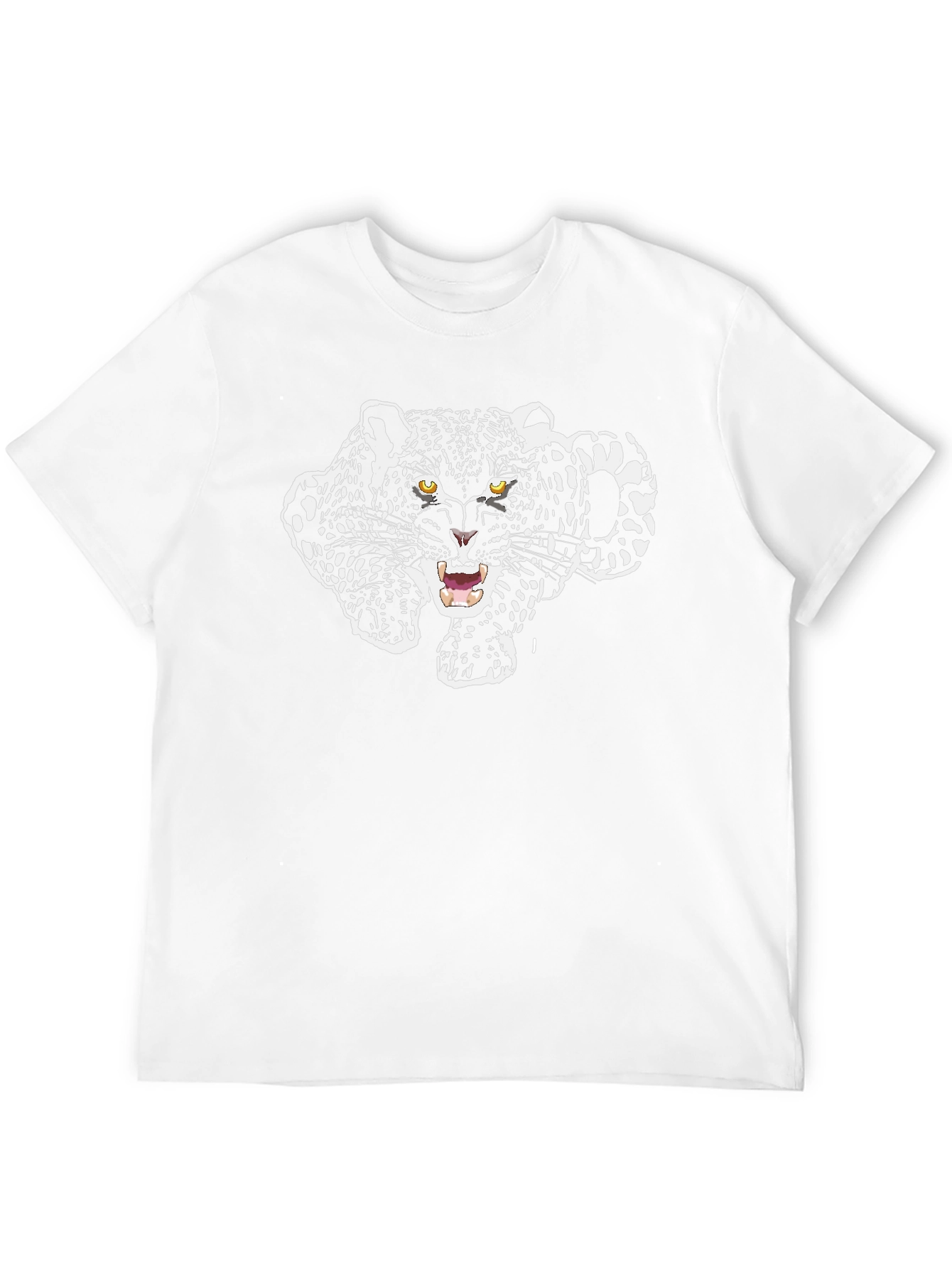 Black T-Shirt with Jaguar Graphic Print
