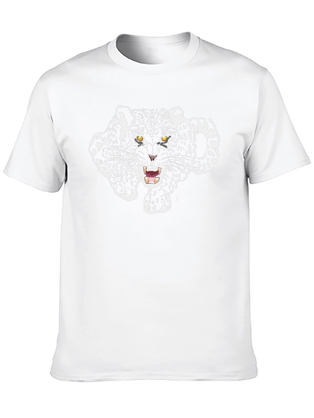 Black T-Shirt with Jaguar Graphic Print