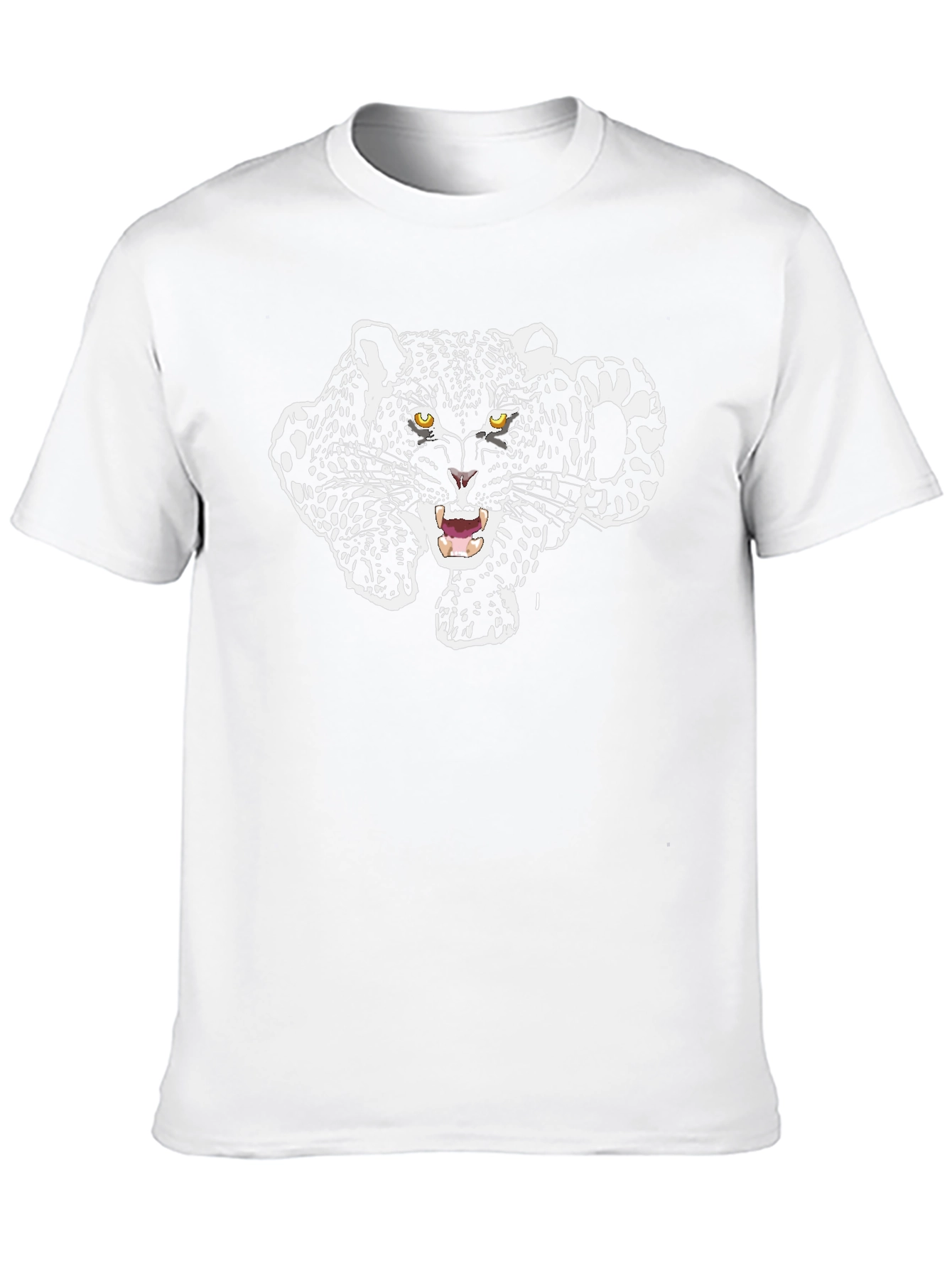 Black T-Shirt with Jaguar Graphic Print