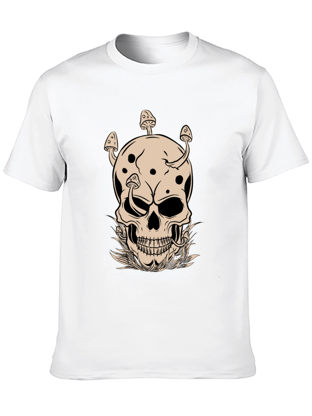 Mushroom Skull Graphic Tee - Unique Design!