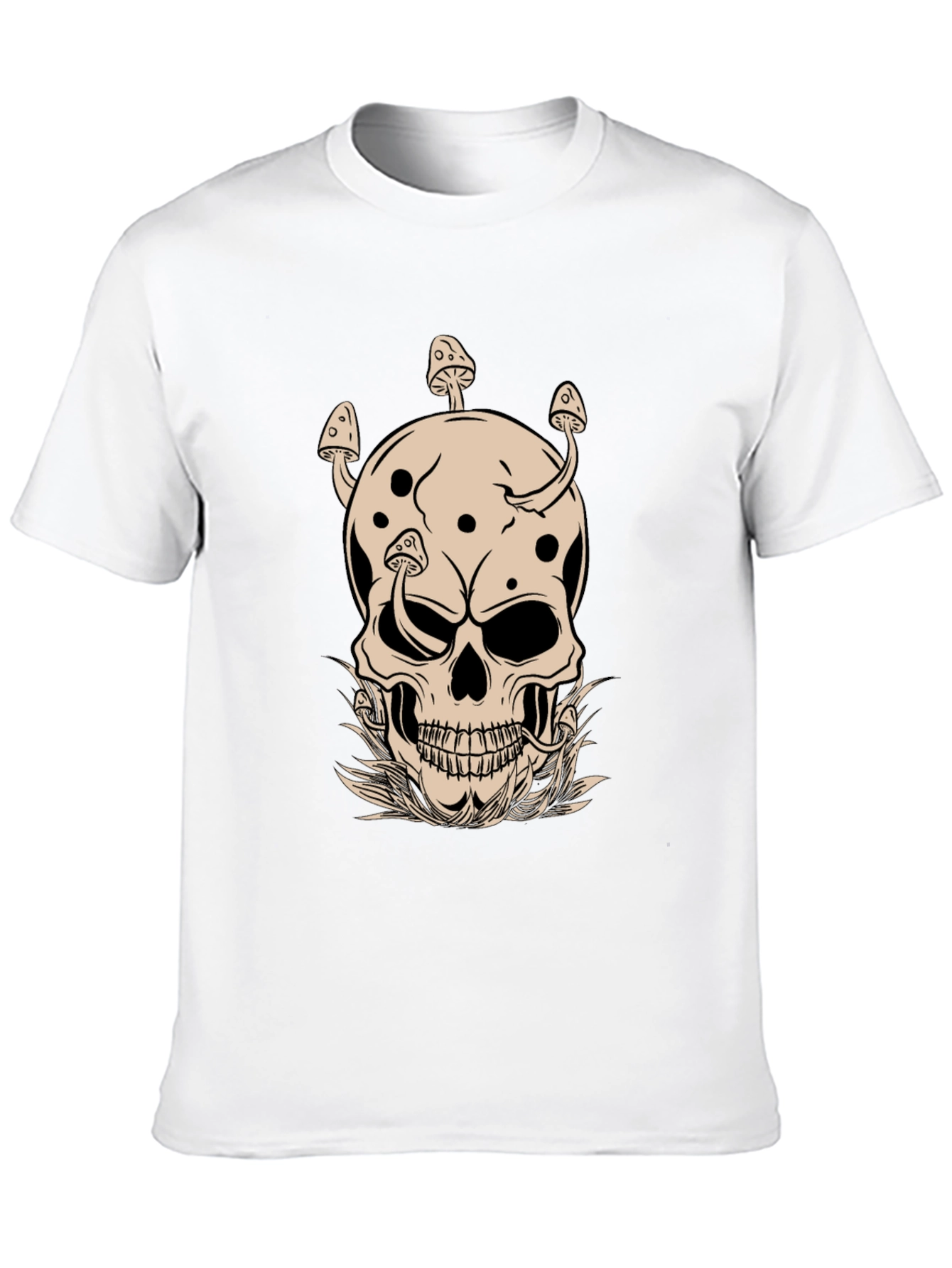 Mushroom Skull Graphic Tee - Unique Design!