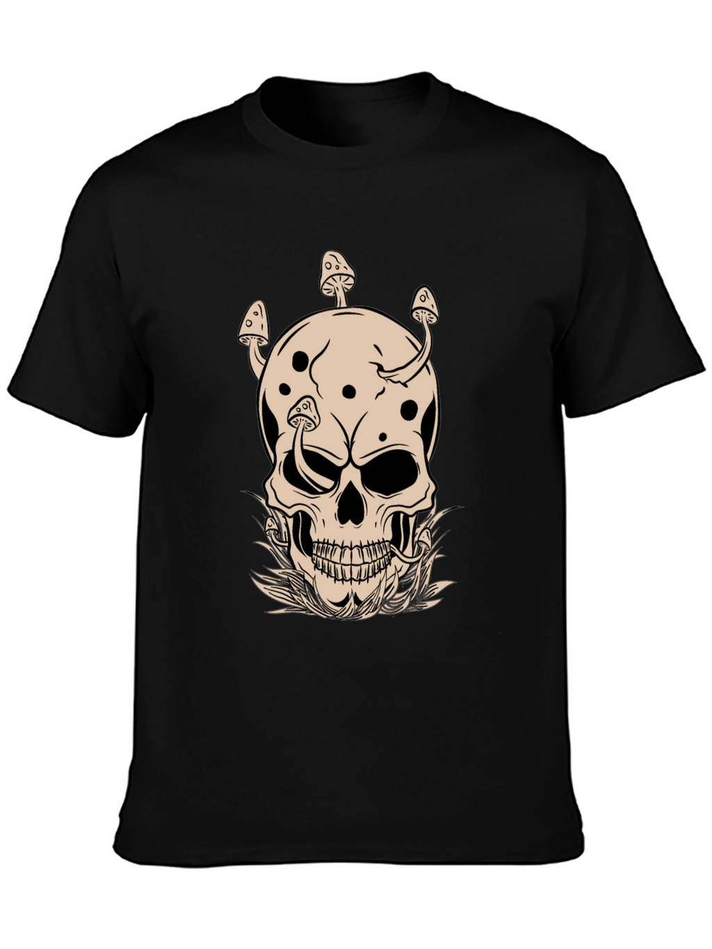Mushroom Skull Graphic Tee - Unique Design!
