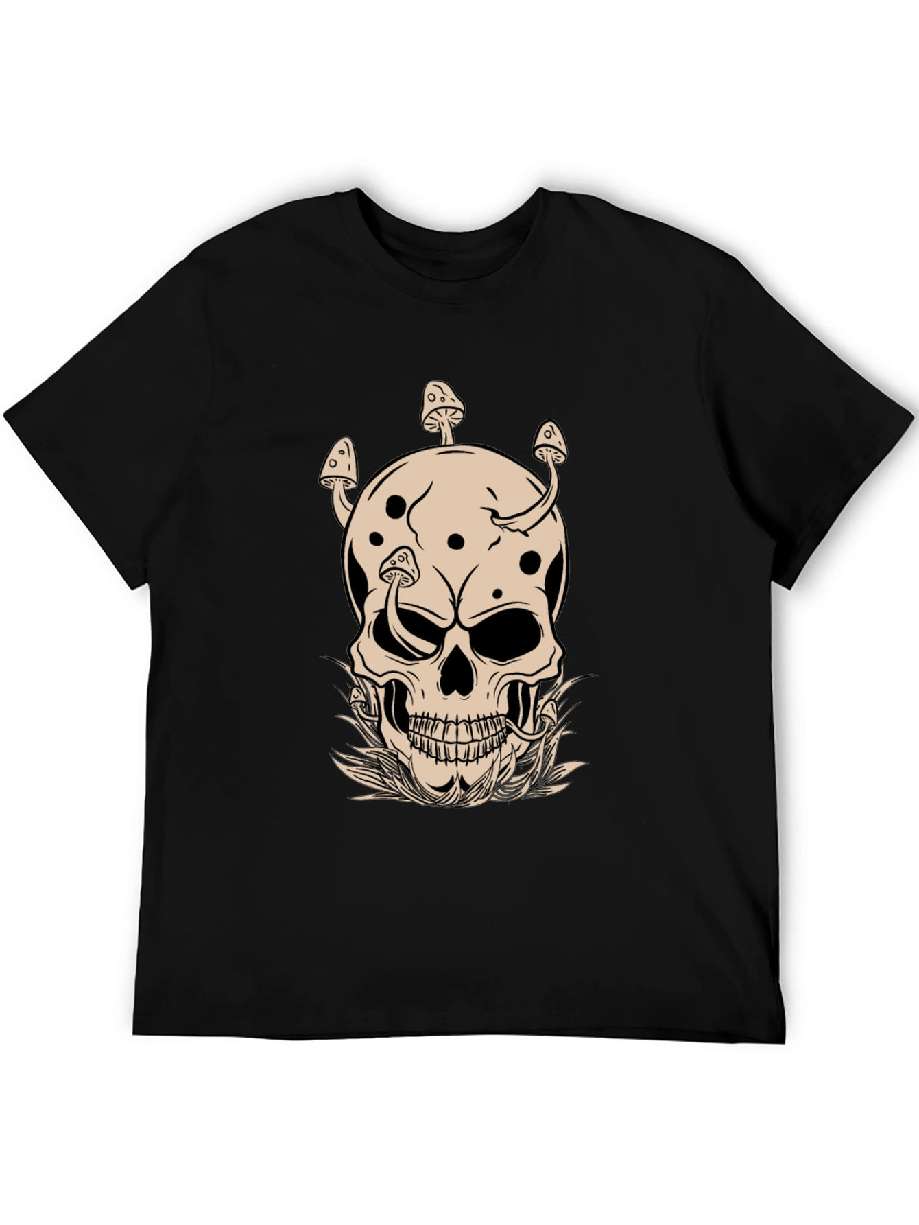 Mushroom Skull Graphic Tee - Unique Design!