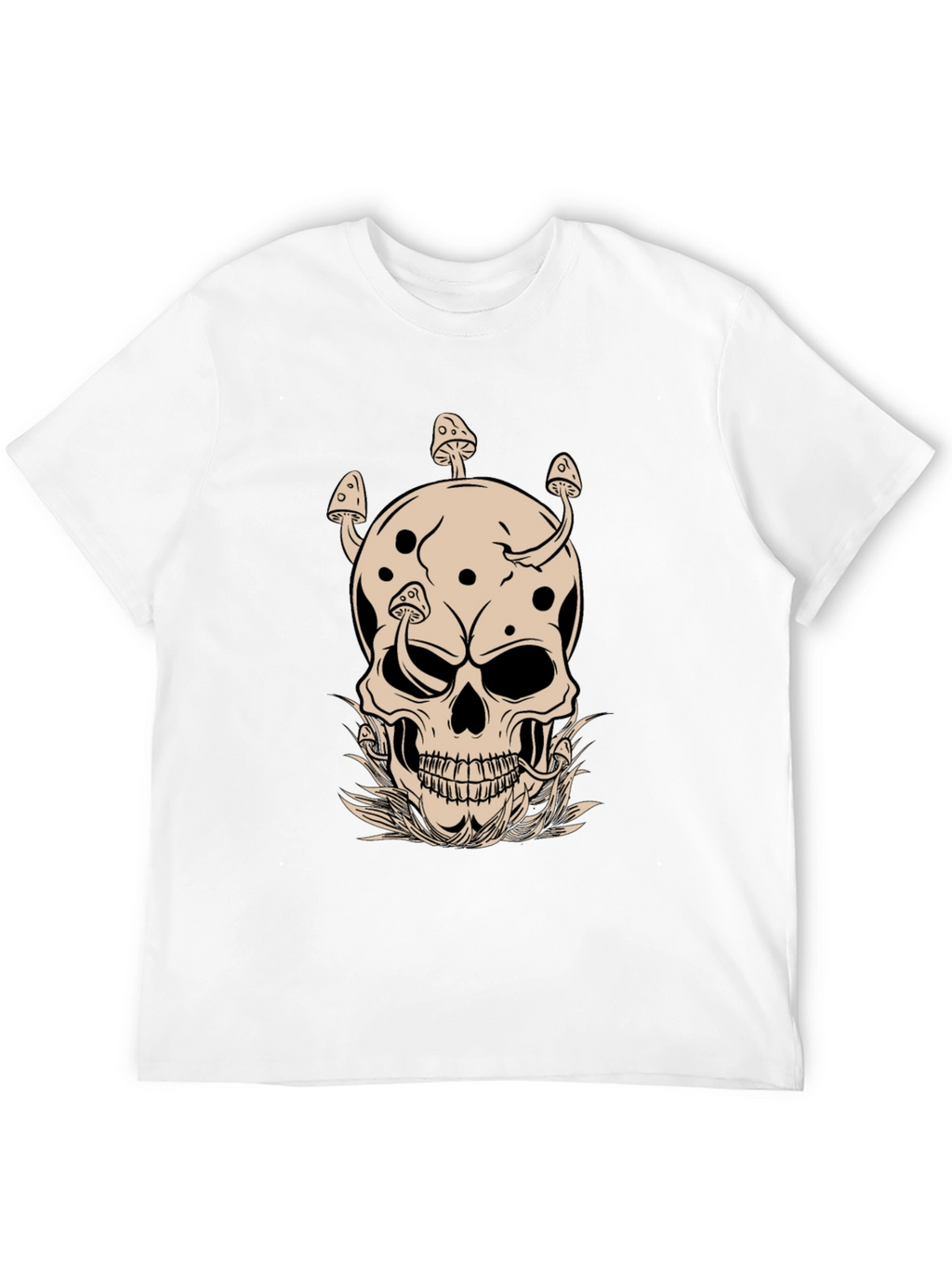 Mushroom Skull Graphic Tee - Unique Design!