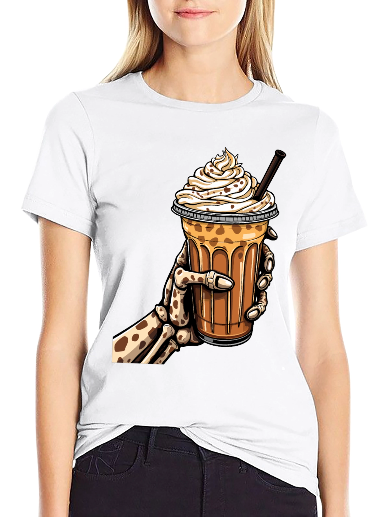 Skeleton Hand Iced Coffee Graphic Tee