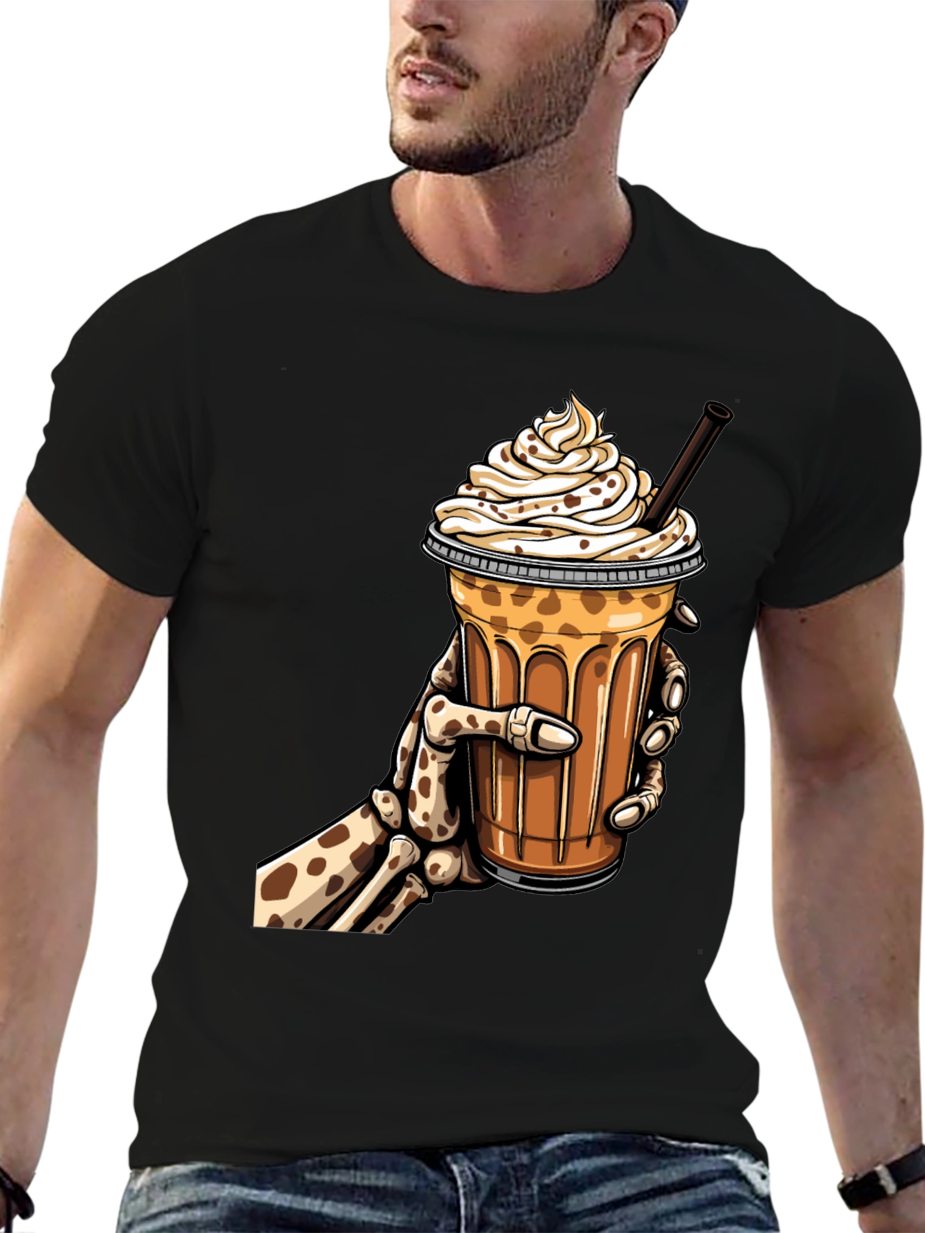 Skeleton Hand Iced Coffee Graphic Tee