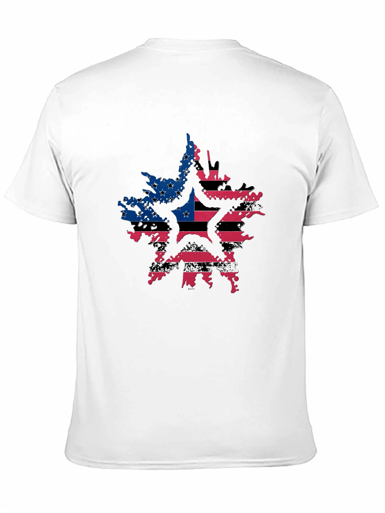 American Flag Star Graphic Tee - Patriotic Style