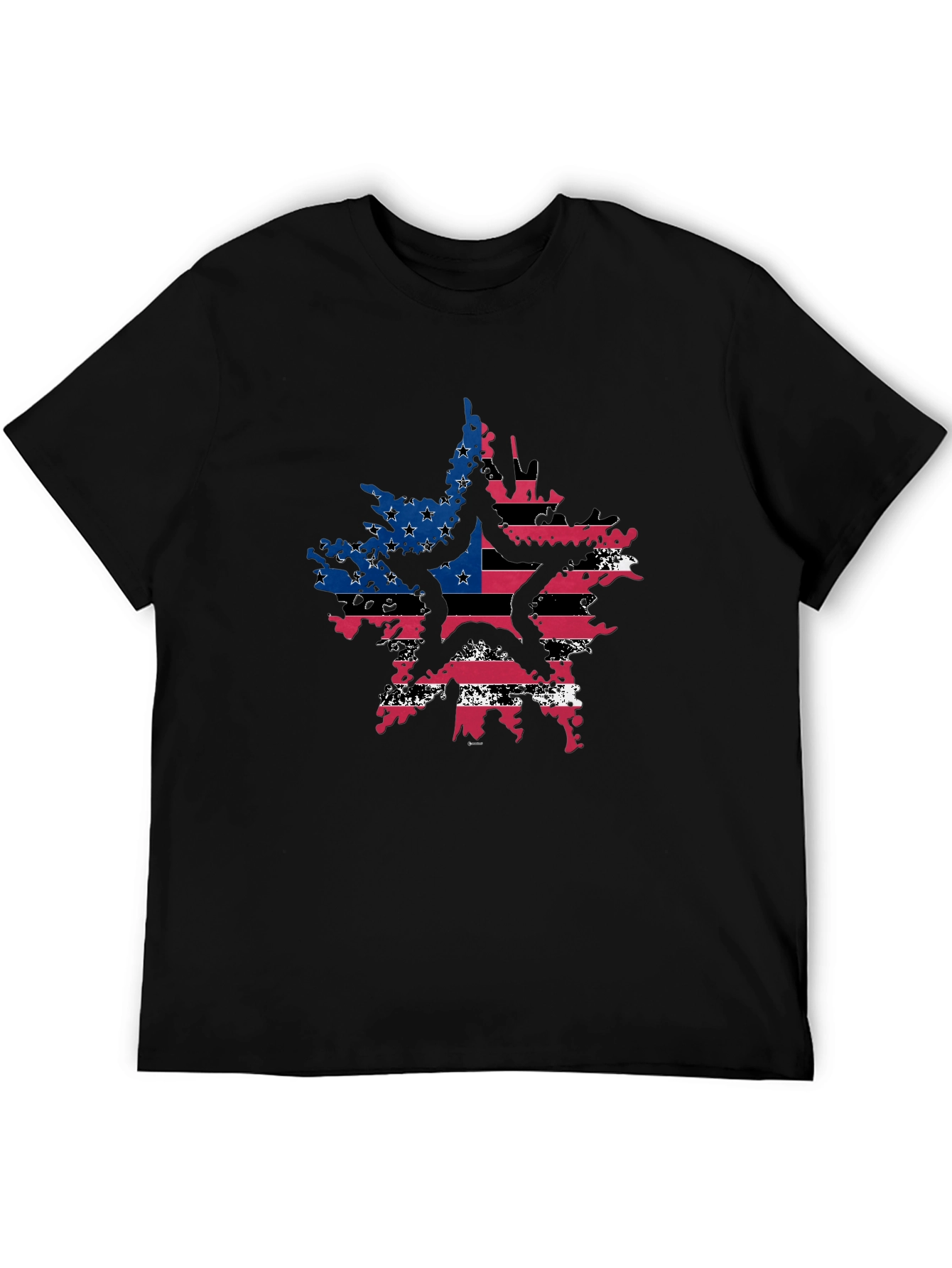 American Flag Star Graphic Tee - Patriotic Style
