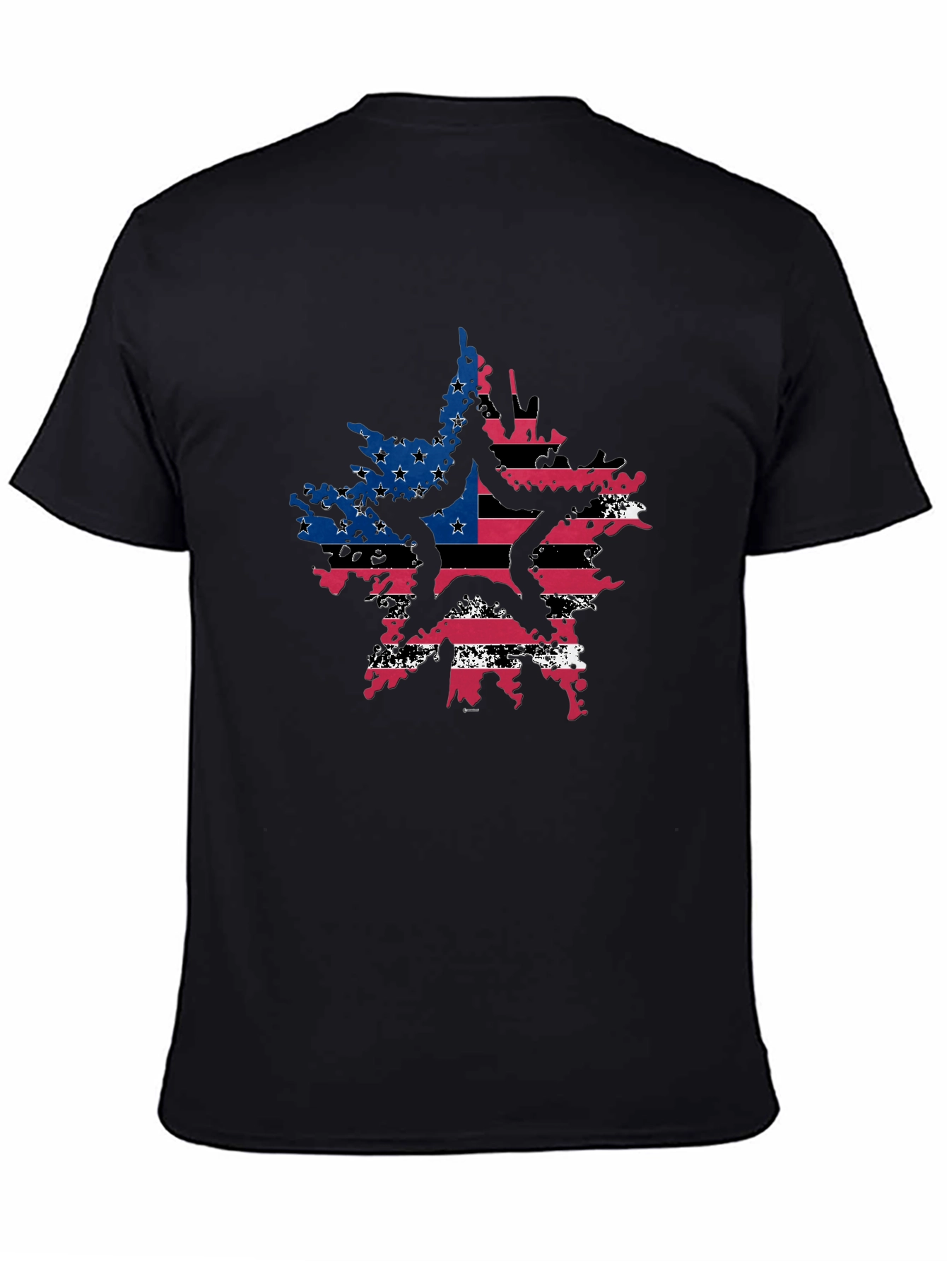 American Flag Star Graphic Tee - Patriotic Style