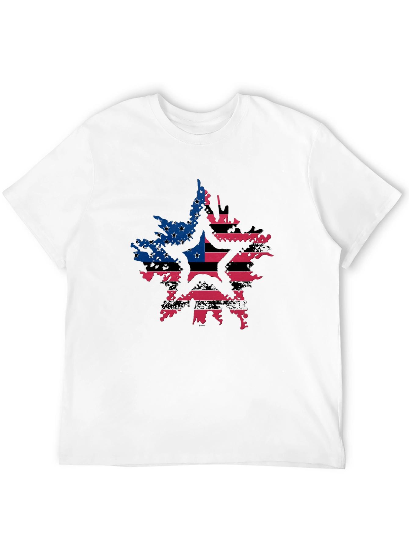 American Flag Star Graphic Tee - Patriotic Style