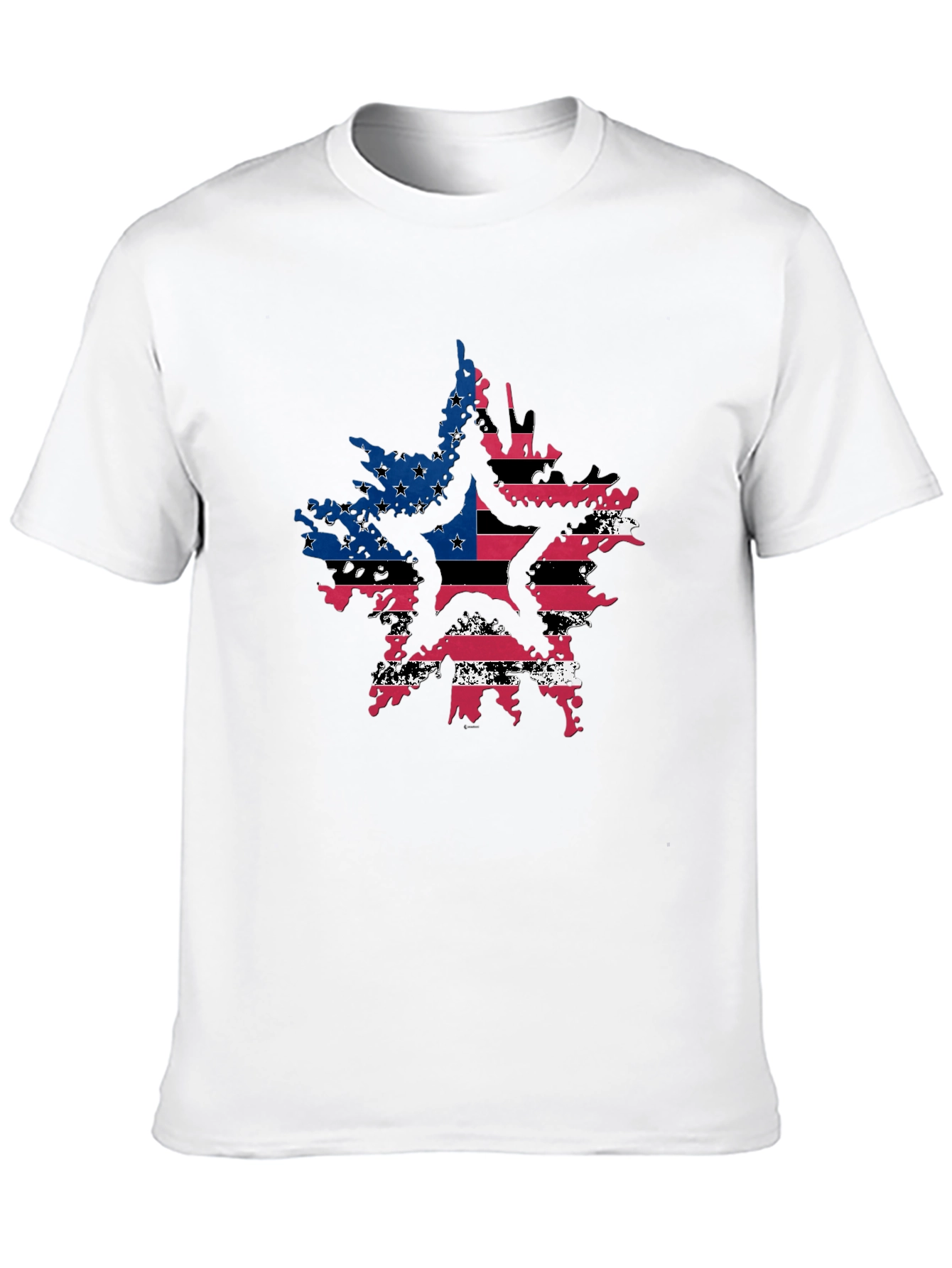 American Flag Star Graphic Tee - Patriotic Style