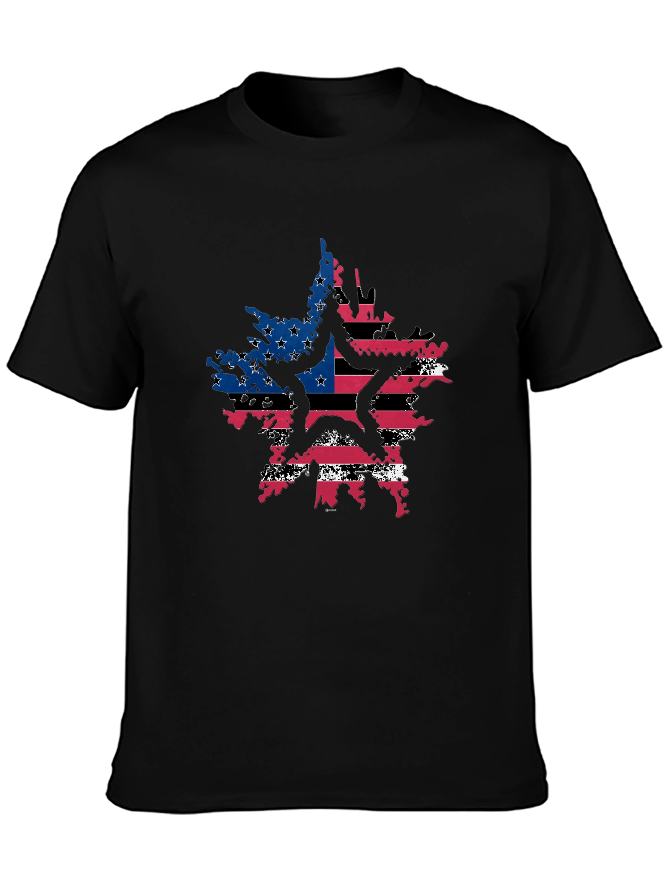 American Flag Star Graphic Tee - Patriotic Style