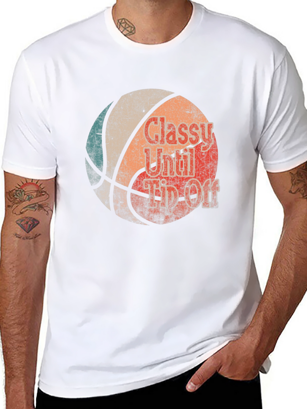Classy Until Tip Off Basketball Graphic Tee