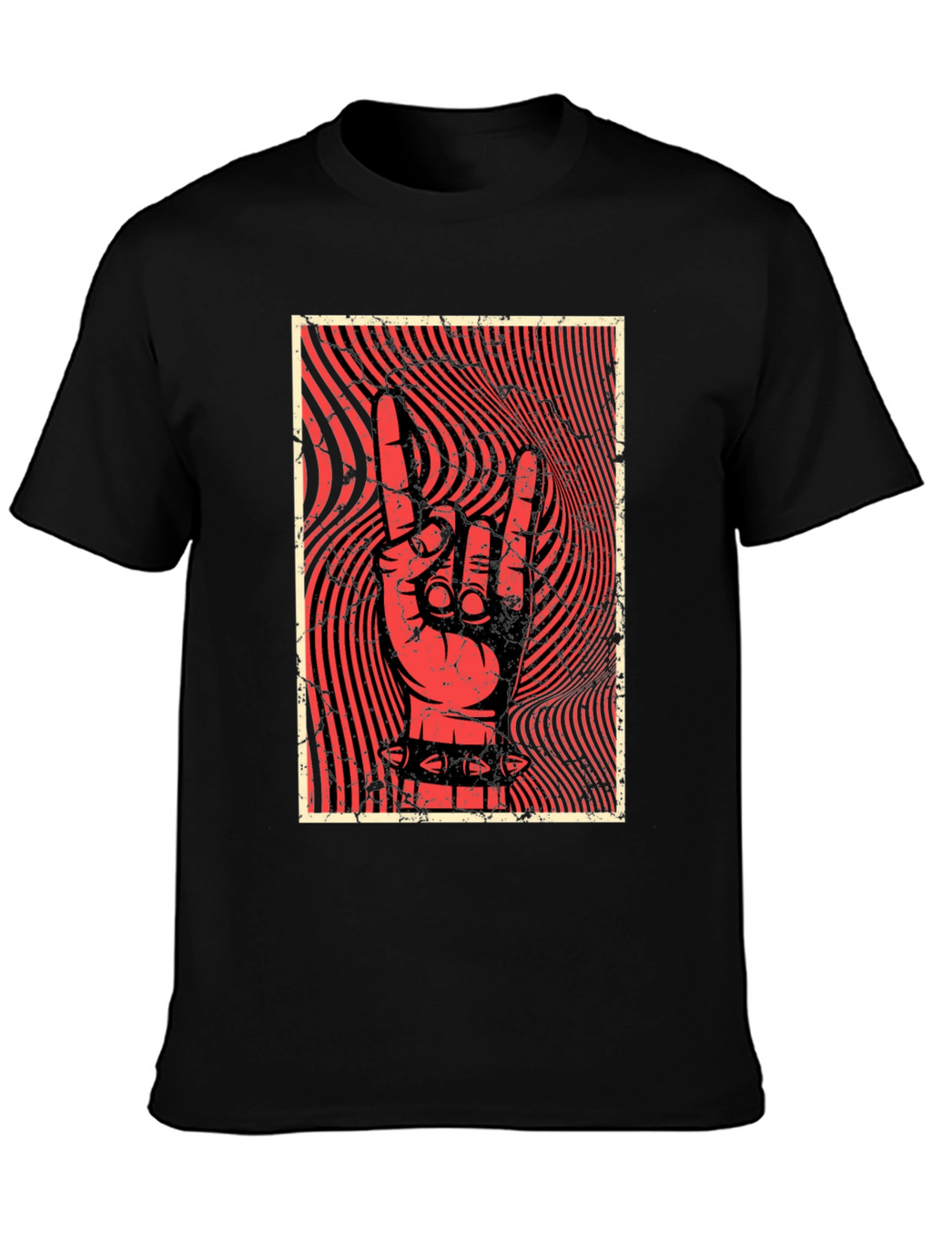 Rock On Hand Graphic Tee - Black