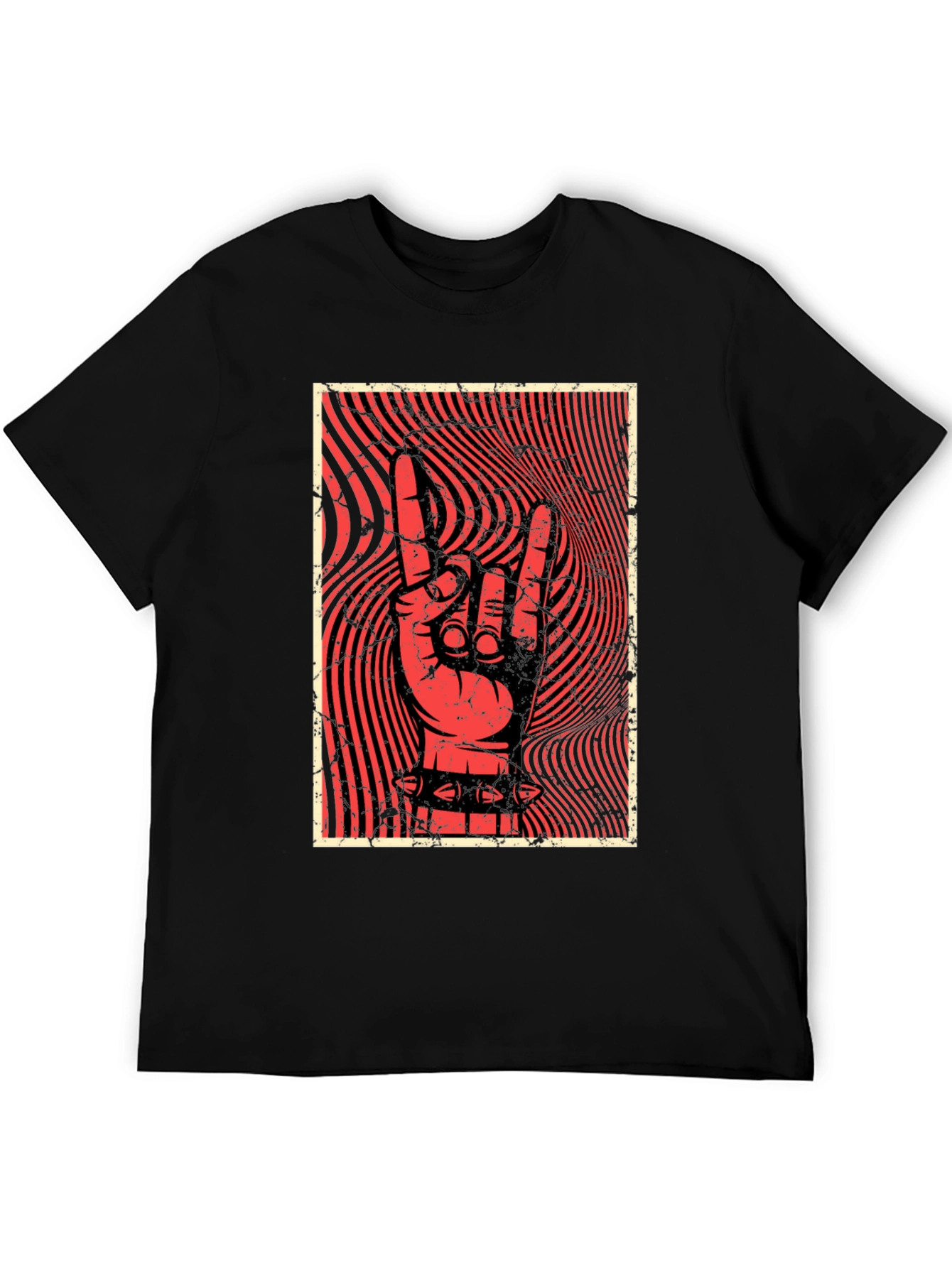 Rock On Hand Graphic Tee - Black