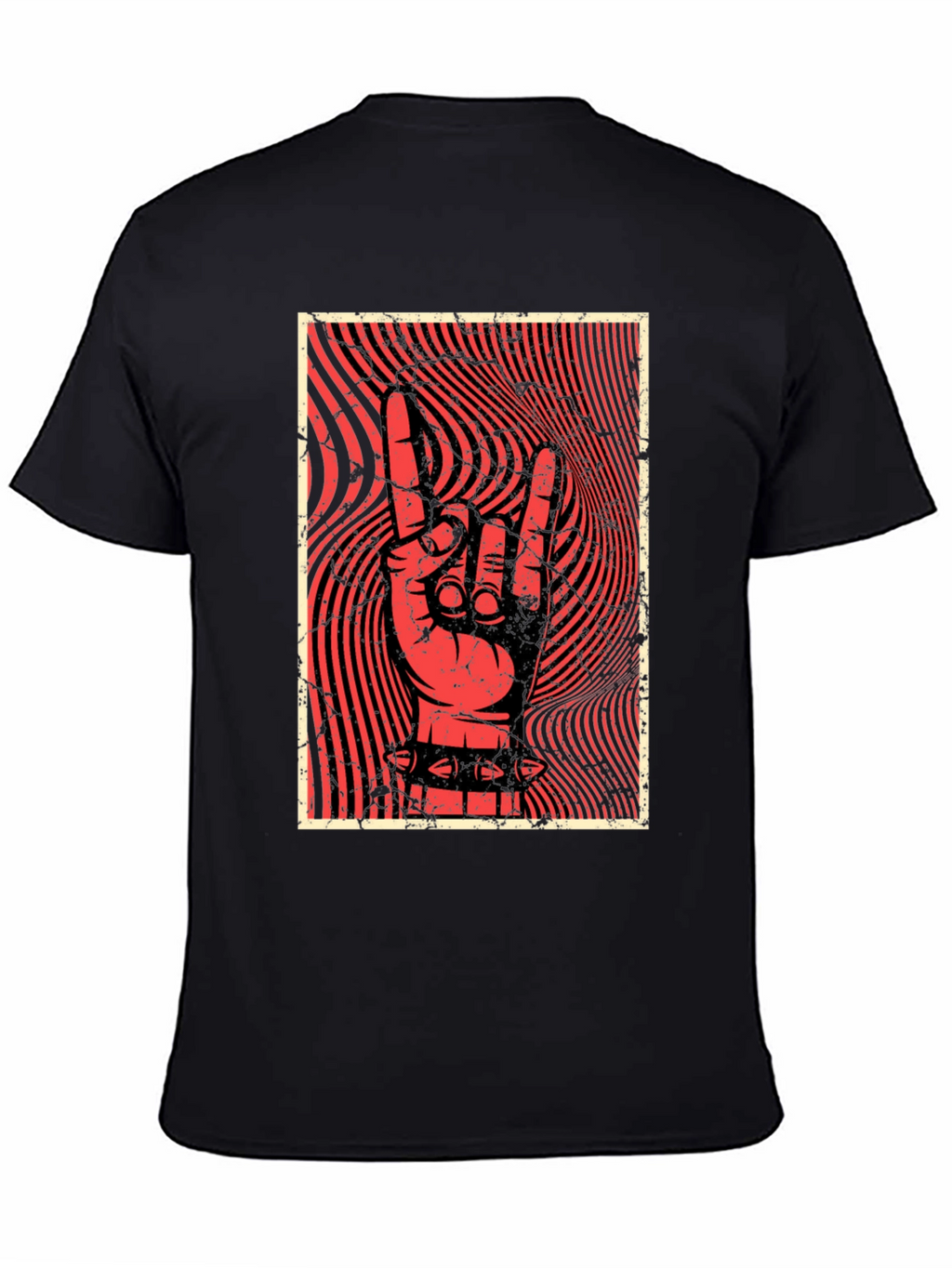 Rock On Hand Graphic Tee - Black