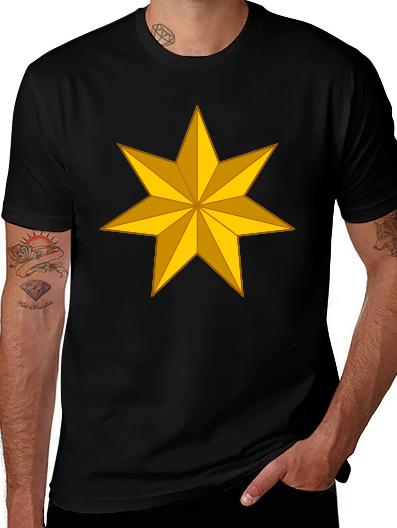 Golden Star Graphic Tee - Stylish Casual Wear
