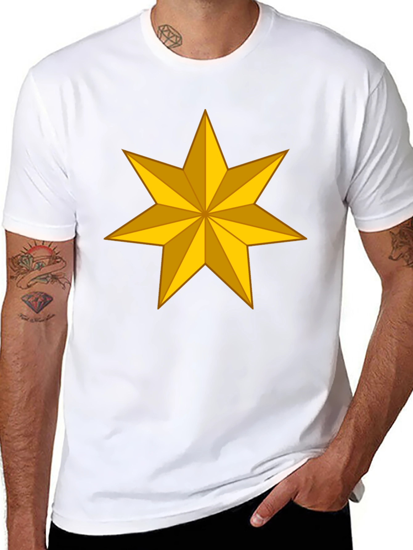 Golden Star Graphic Tee - Stylish Casual Wear