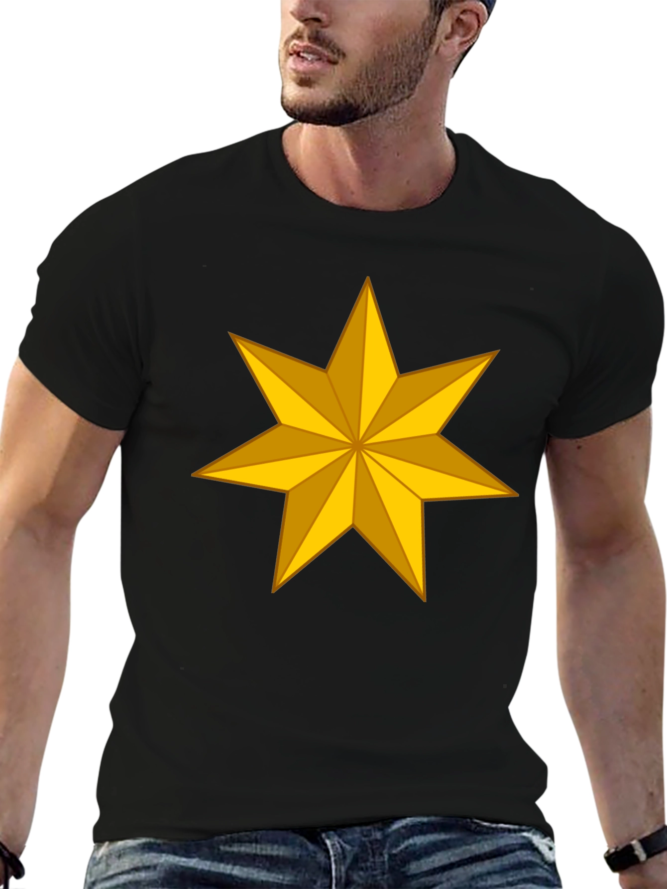 Golden Star Graphic Tee - Stylish Casual Wear