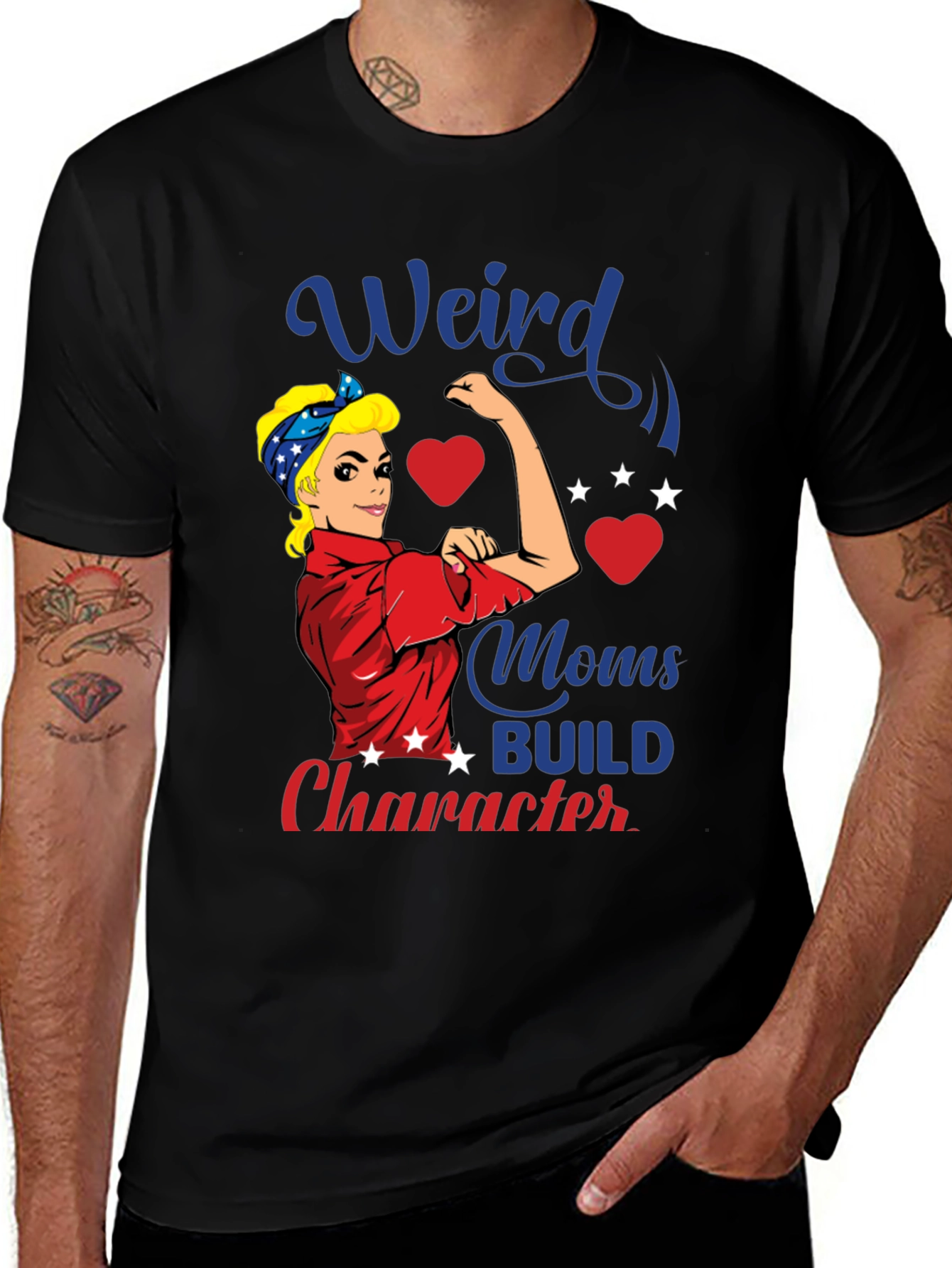 Weird Moms Build Character Graphic T-Shirt