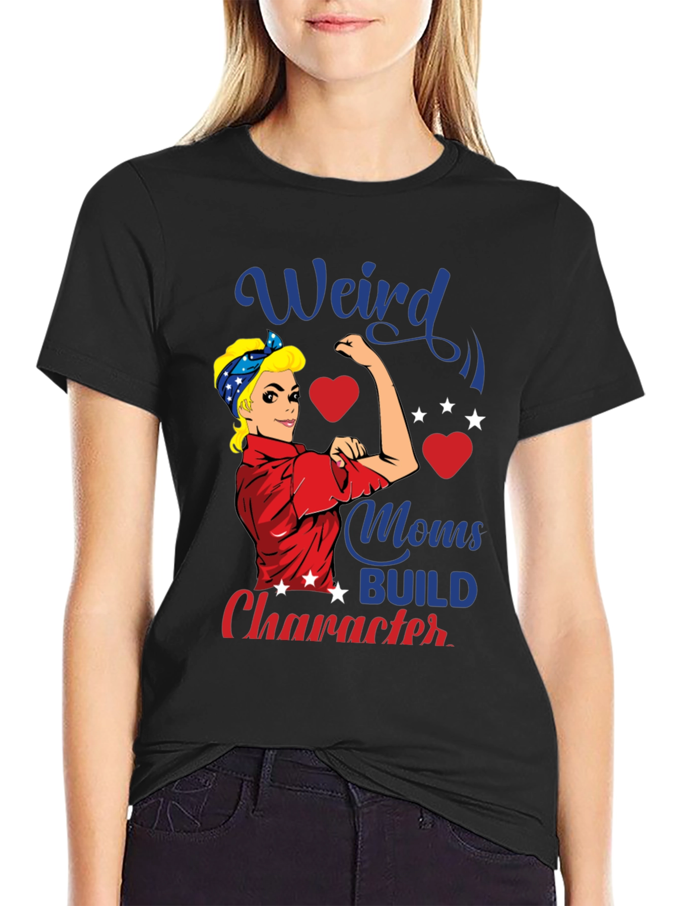 Weird Moms Build Character Graphic T-Shirt