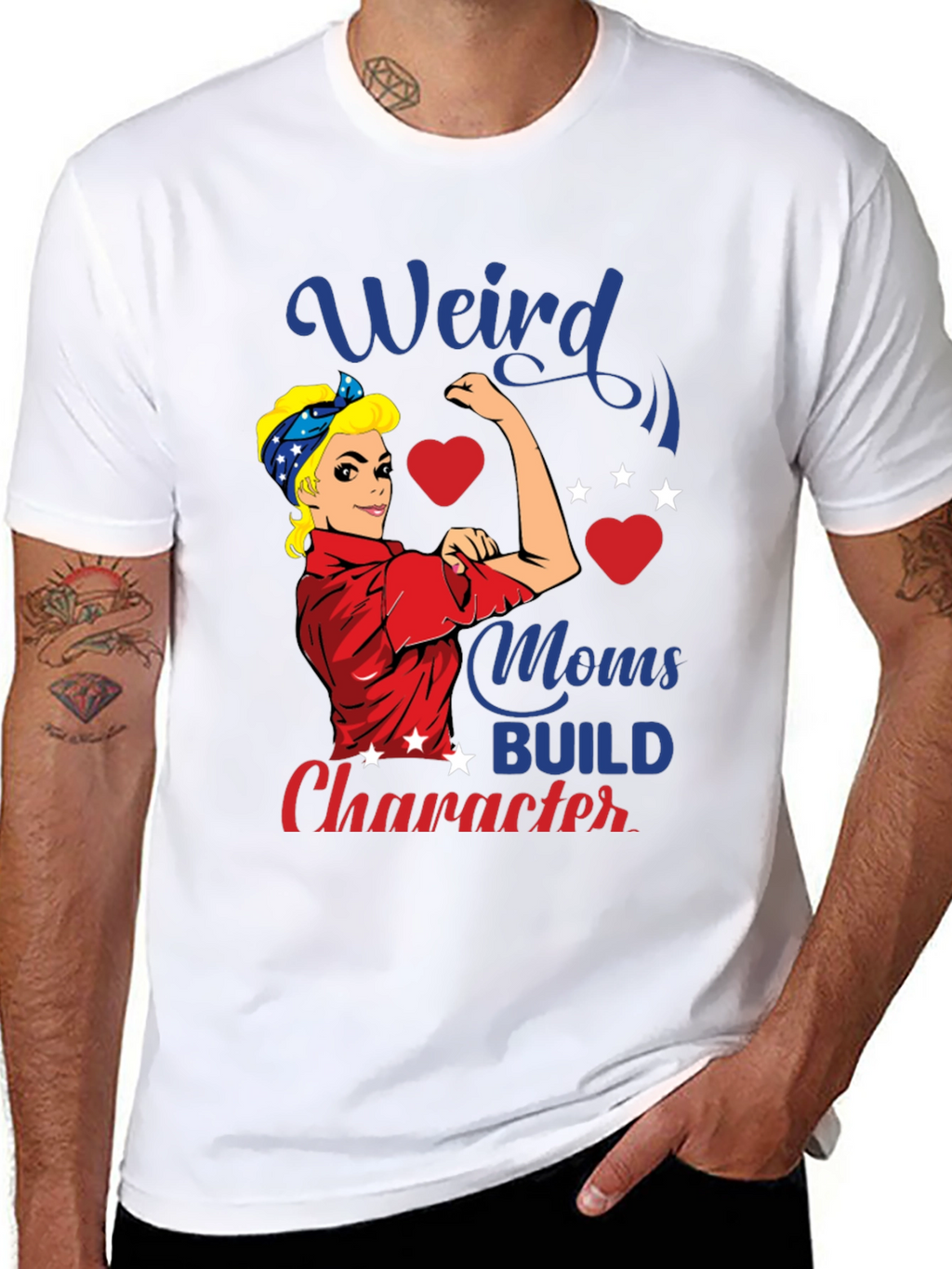 Weird Moms Build Character Graphic T-Shirt