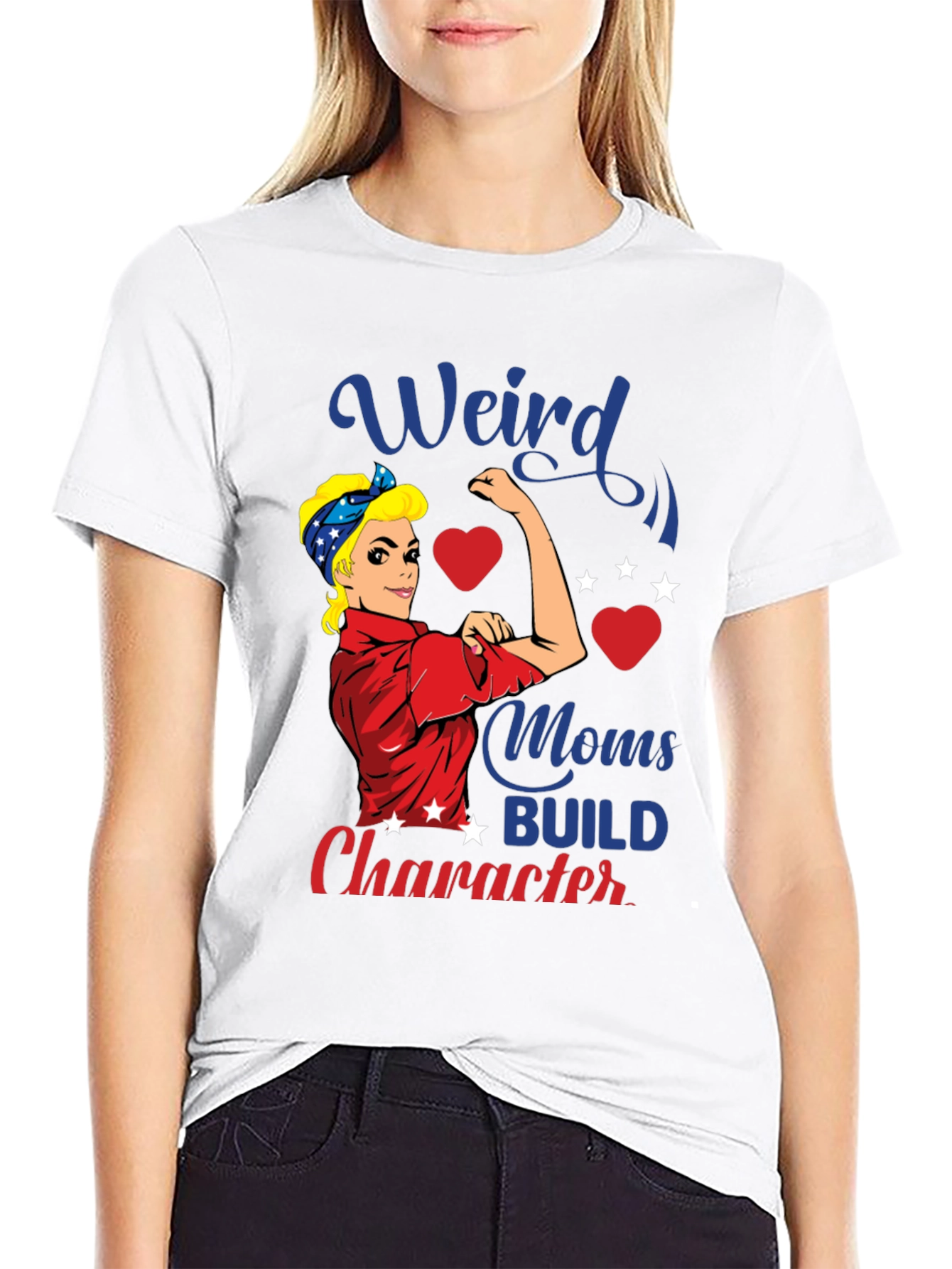 Weird Moms Build Character Graphic T-Shirt