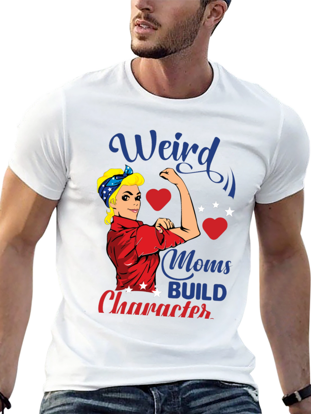 Weird Moms Build Character Graphic T-Shirt